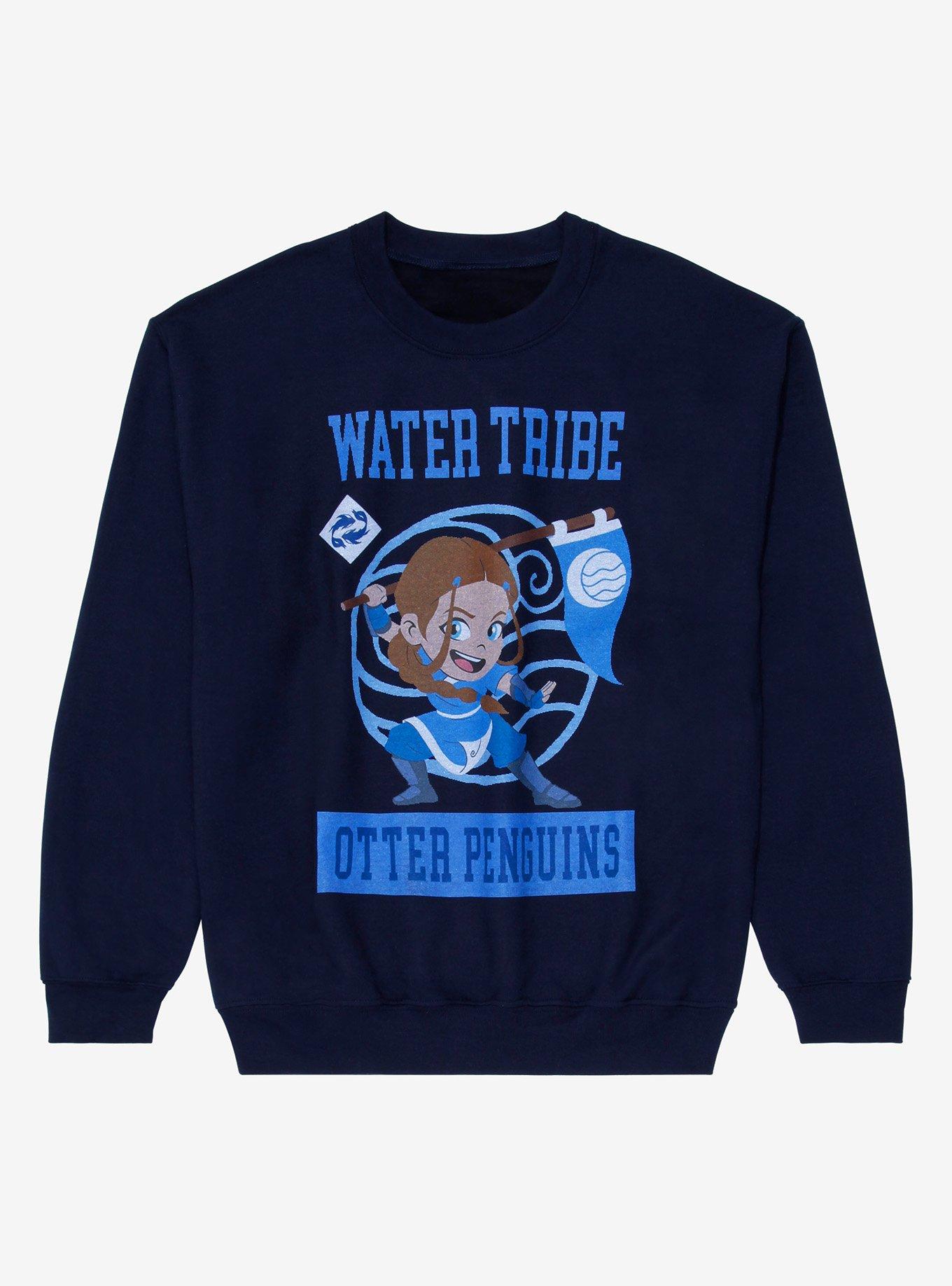 Avatar: The Last Airbender Water Tribe Otter Penguins Crewneck - BoxLunch Exclusive, NAVY, hi-res