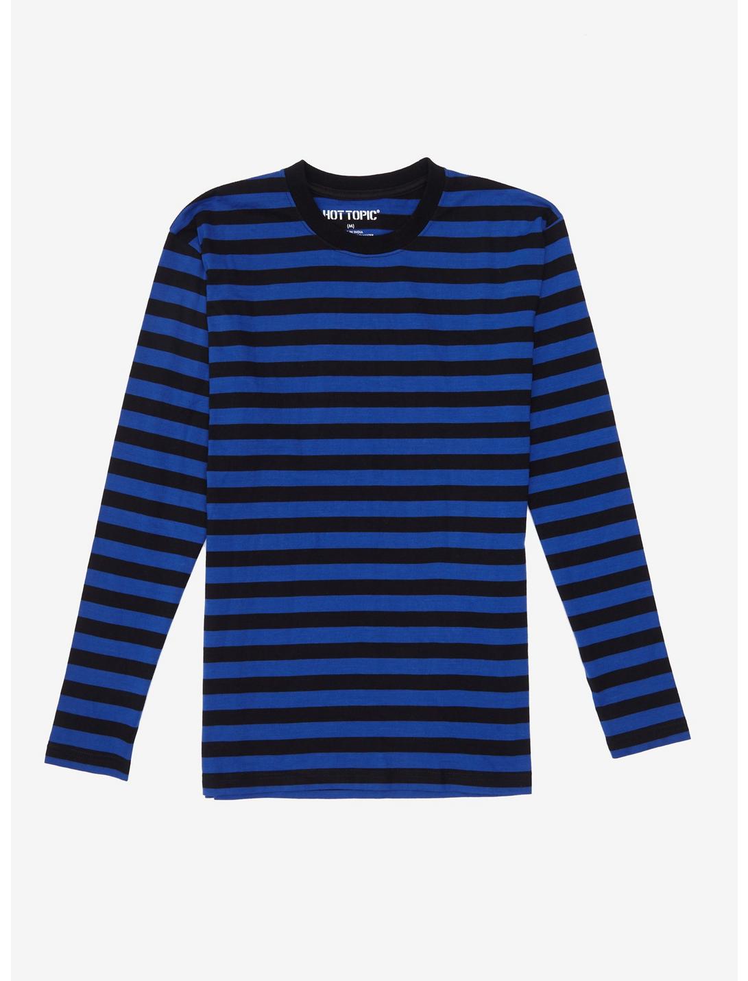 Blue & Black Stripe Long-Sleeve T-Shirt, STRIPE - BLUE, hi-res