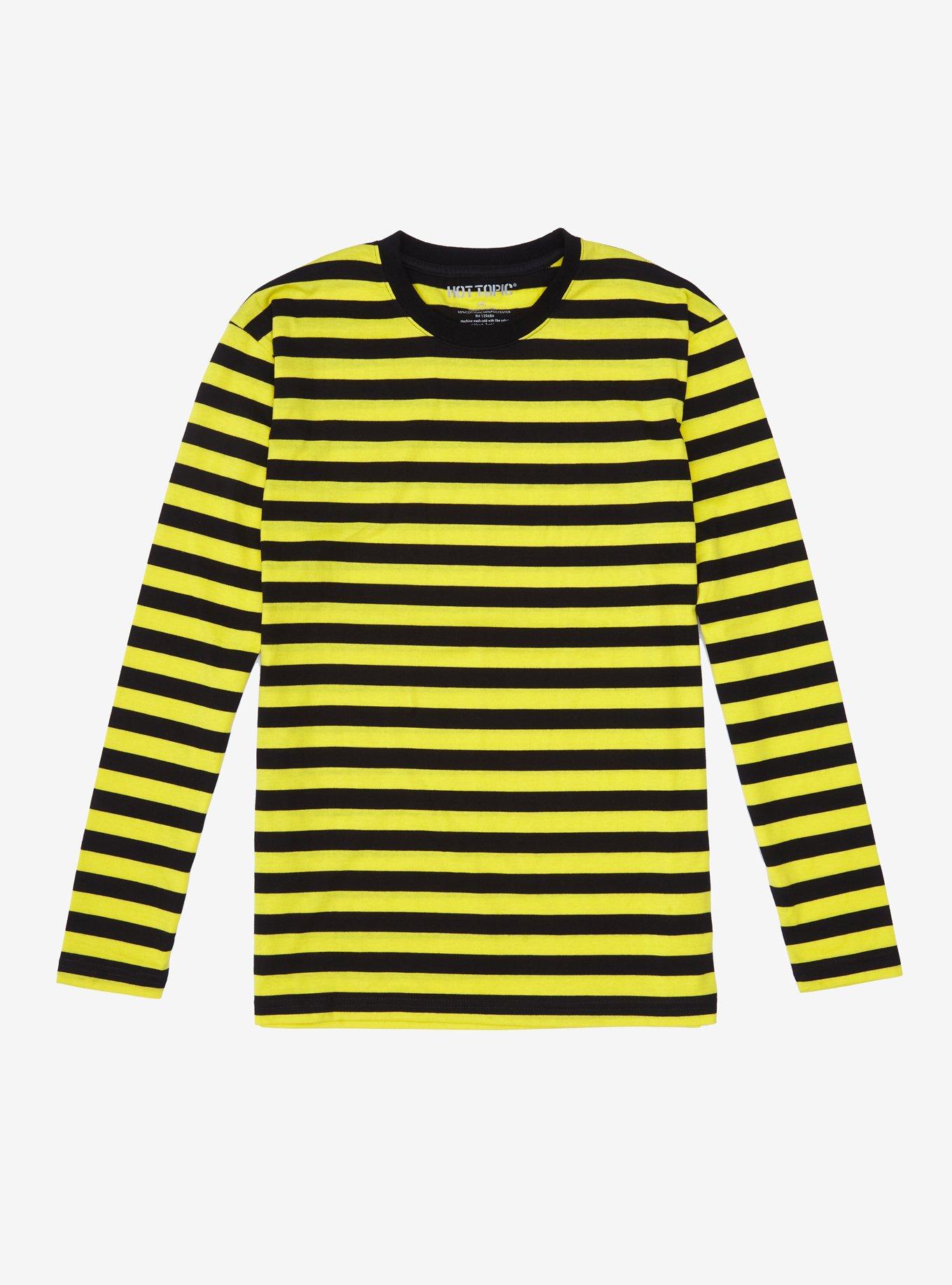 Yellow black cheap striped top