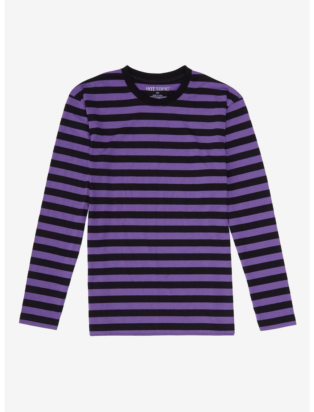 Purple & Black Stripe Long-Sleeve T-Shirt, STRIPE - PURPLE, hi-res