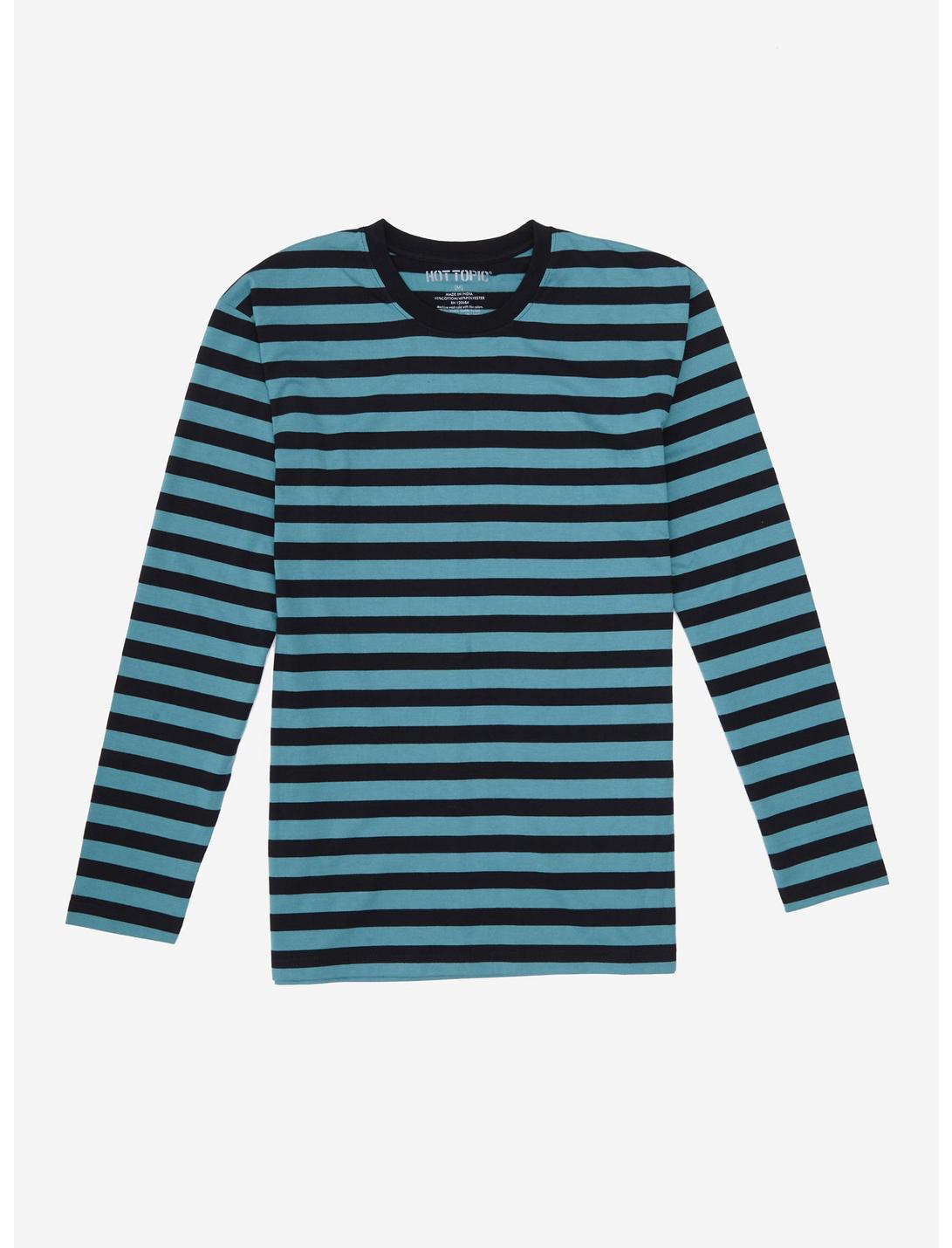 Teal & Black Stripe Long-Sleeve T-Shirt, STRIPE - TEAL, hi-res