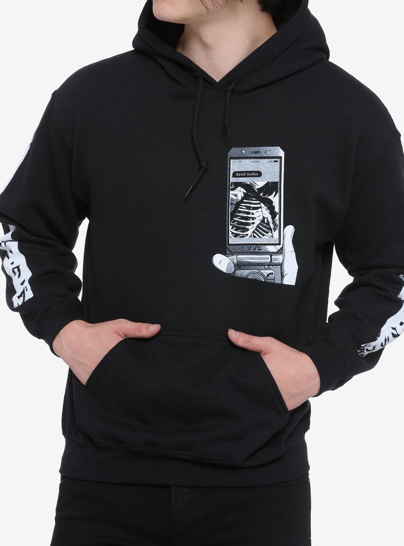 Zombie Makeout Club Cell Phone Hoodie, BLACK, hi-res