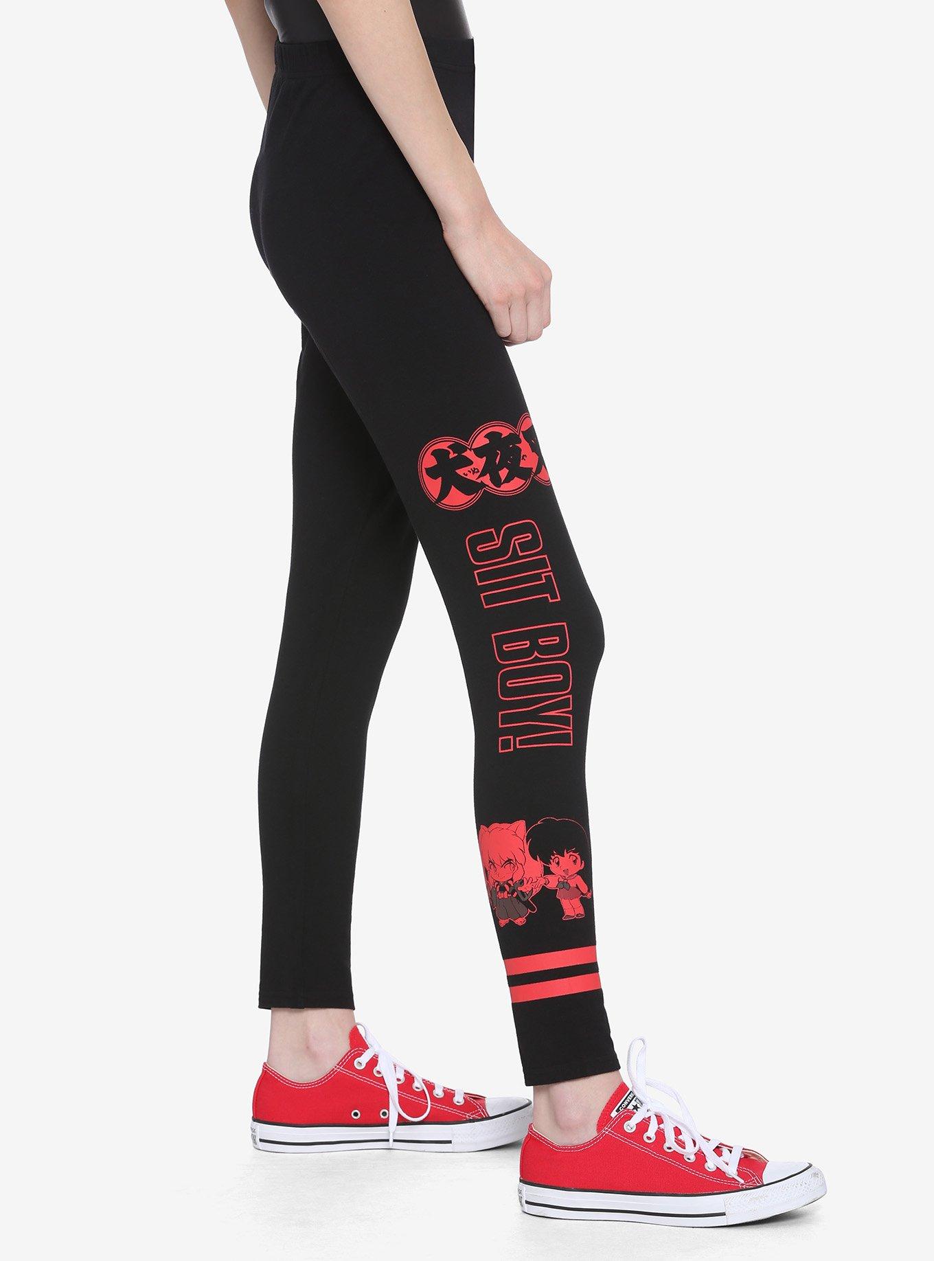 Inuyasha Sit Boy Leggings, BLACK, hi-res