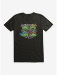 Teenage Mutant Ninja Turtles Chalk Lines Character Faces T-Shirt, BLACK, hi-res