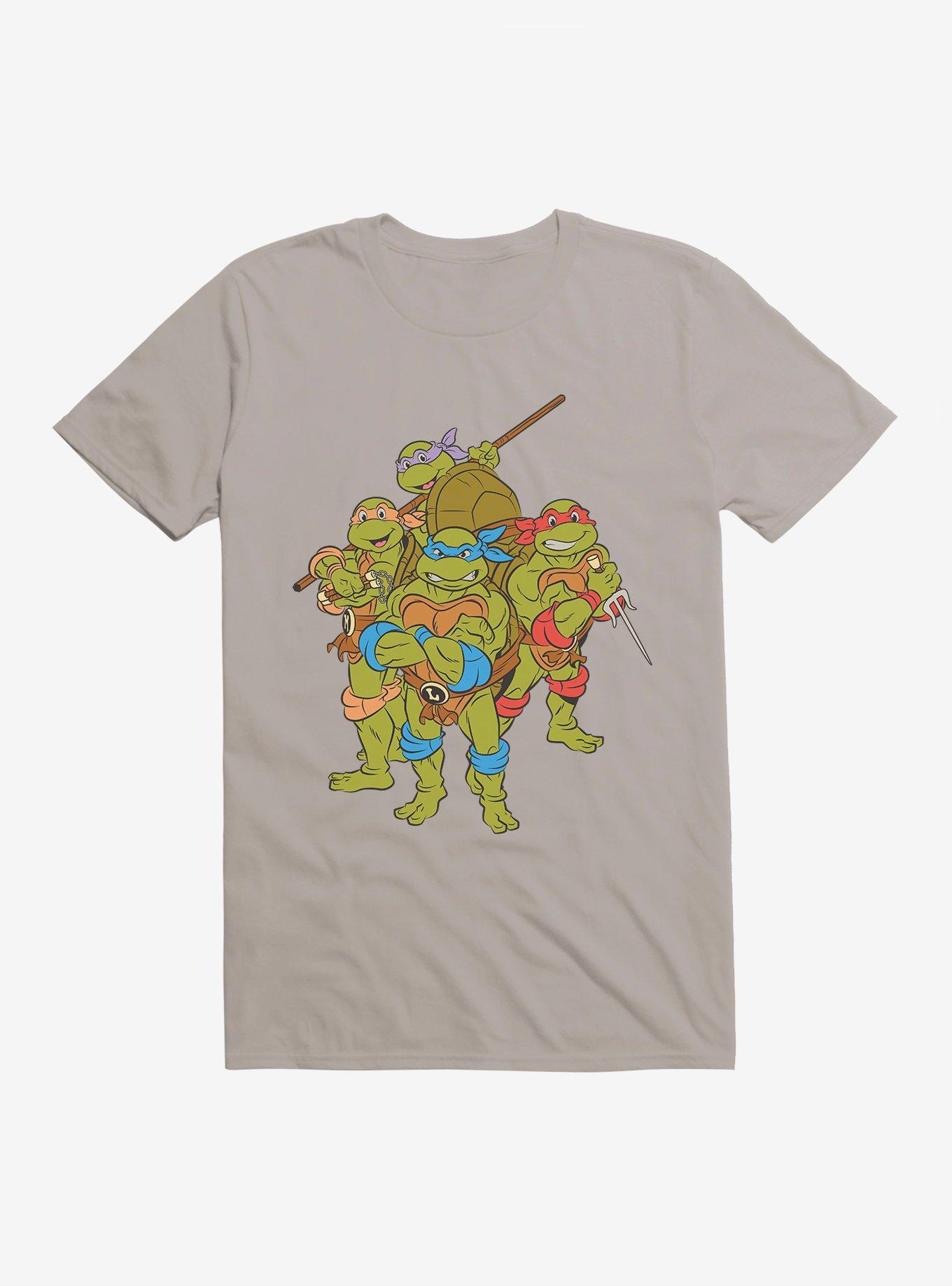 Teenage Mutant Ninja Turtles Group Pose T-Shirt, LIGHT GREY, hi-res