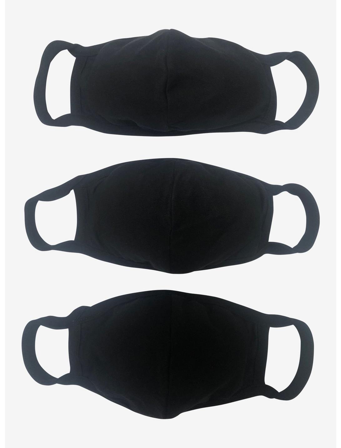Black Soft & Comfortable Fashion Face Mask 3 Pack, , hi-res
