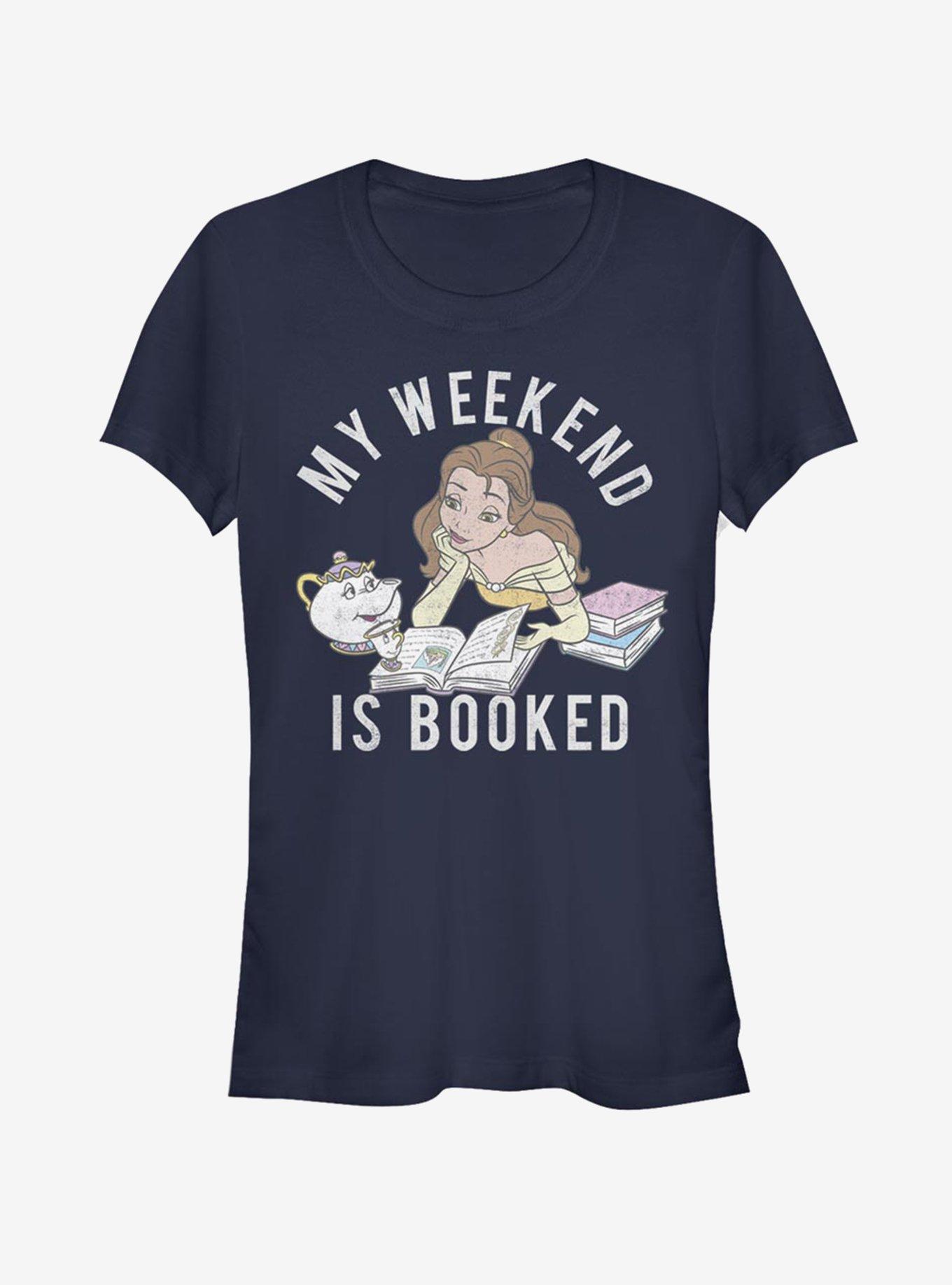 Disney Beauty And The Beast Booked Girls T-Shirt, NAVY, hi-res