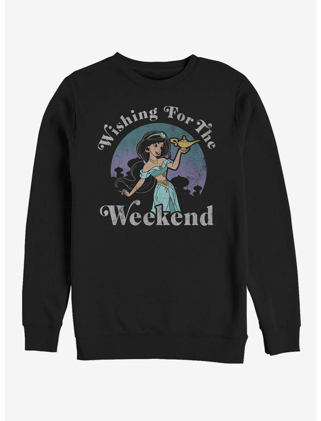 Disney Aladdin Weekend Wish Crew Sweatshirt, BLACK, hi-res