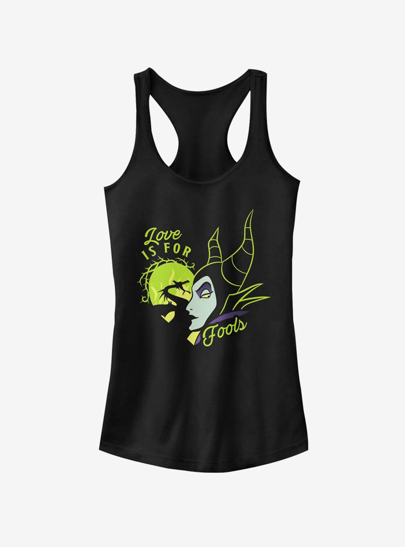 Disney Sleeping Beauty Maleficent Fools Love Girls Tank Top, BLACK, hi-res