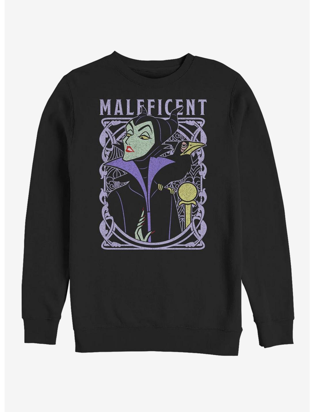 Disney Sleeping Beauty Maleficent Color Crew Sweatshirt, BLACK, hi-res