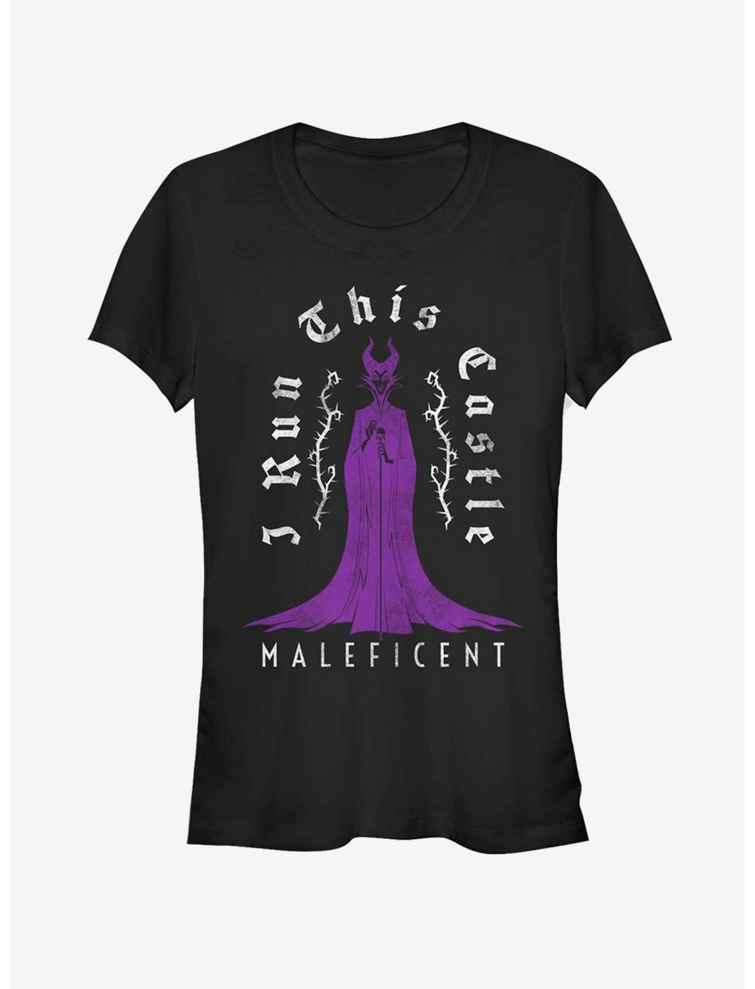 Disney Sleeping Beauty Maleficent Castle Girls T-Shirt, BLACK, hi-res