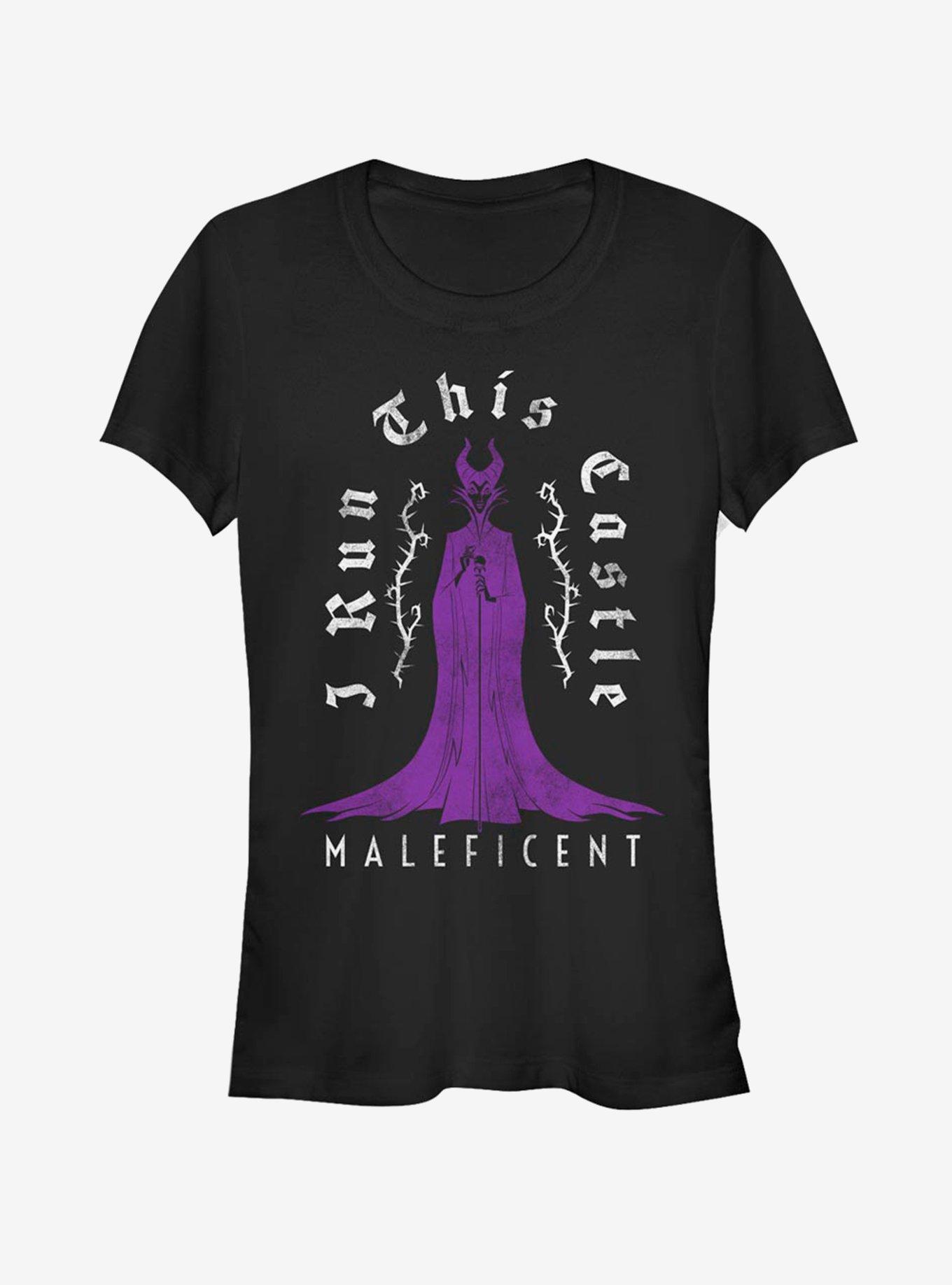 Disney Sleeping Beauty Maleficent Castle Girls T-Shirt, BLACK, hi-res