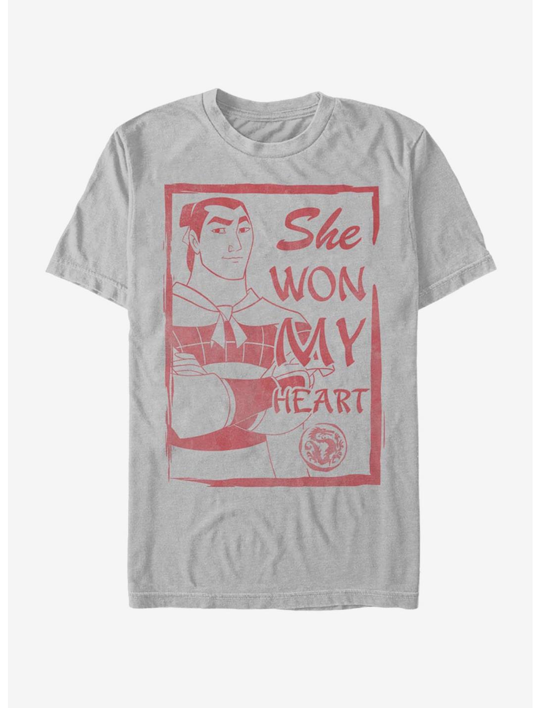 Disney Mulan Li Shang She Won My Heart T-Shirt, SILVER, hi-res