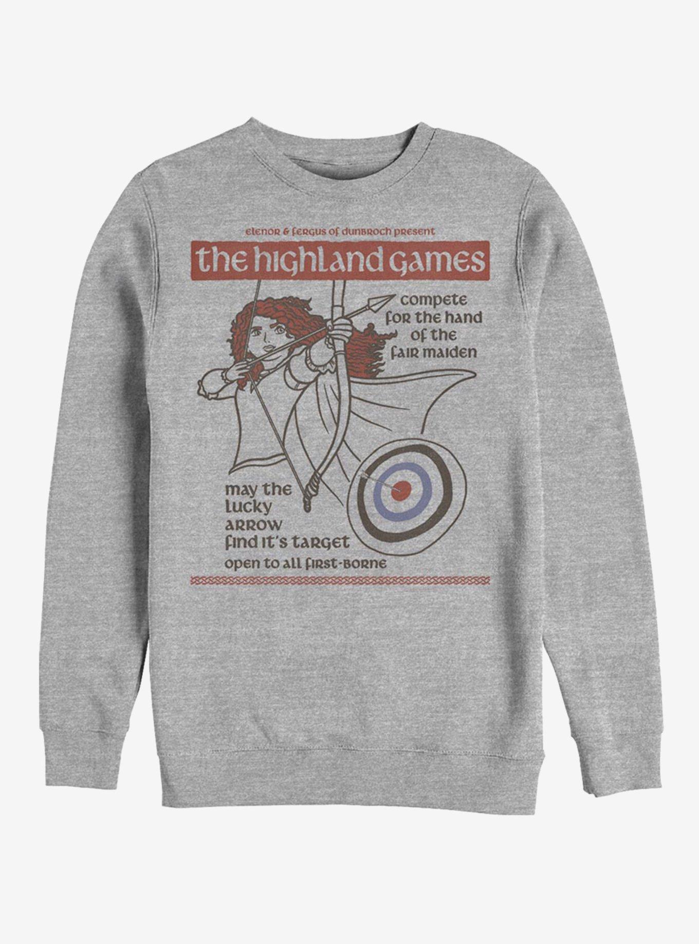 Disney Pixar Brave Highland Games Crew Sweatshirt, ATH HTR, hi-res