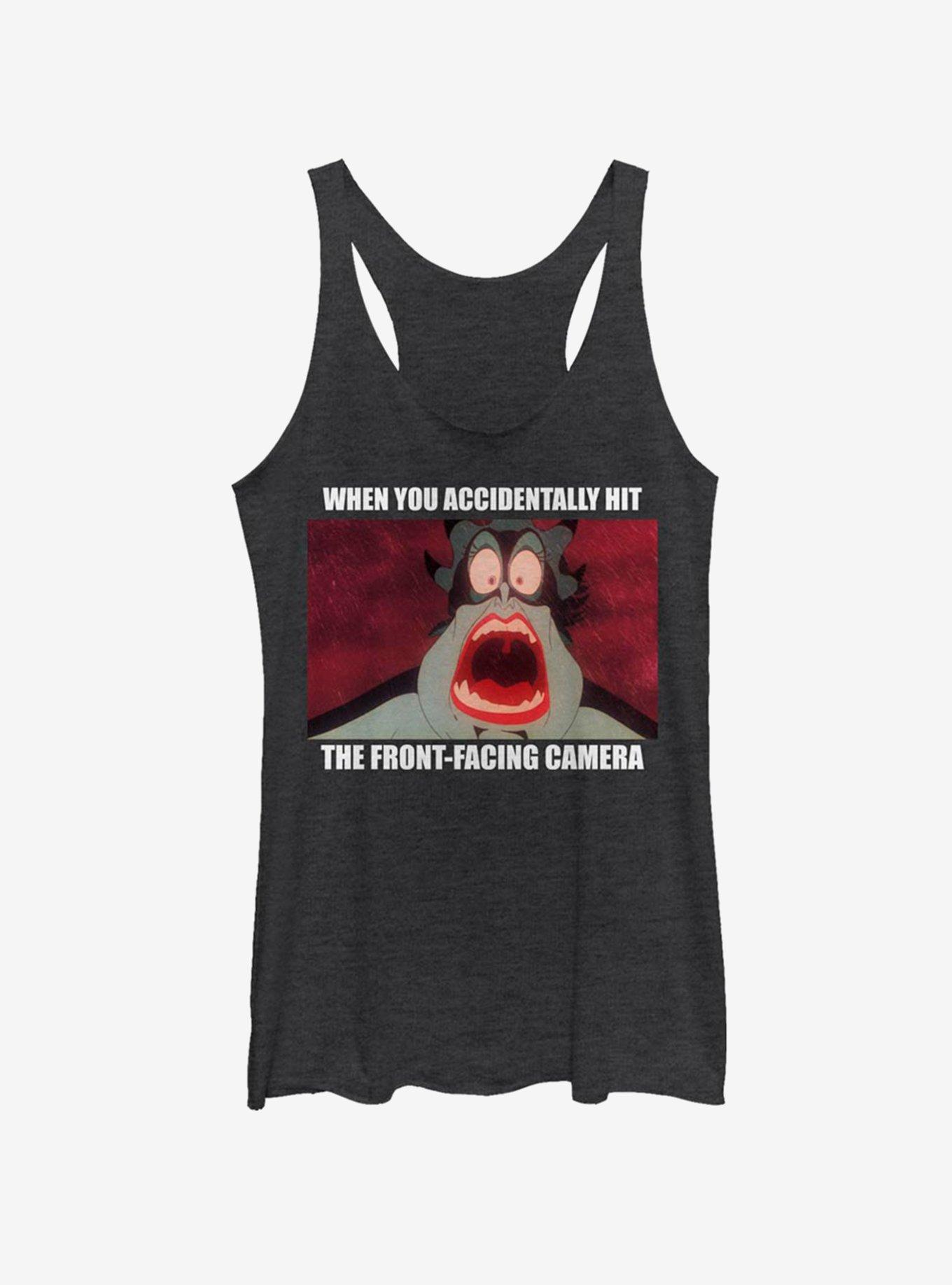 Disney The Little Mermaid Ursula Camera Meme Girls Tank, BLK HTR, hi-res