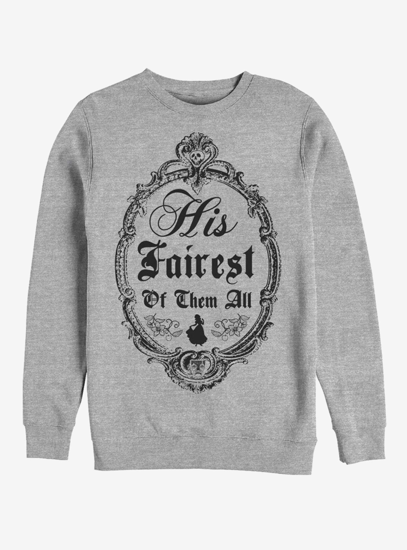 Disney Snow White His Fairest Crew Sweatshirt, ATH HTR, hi-res