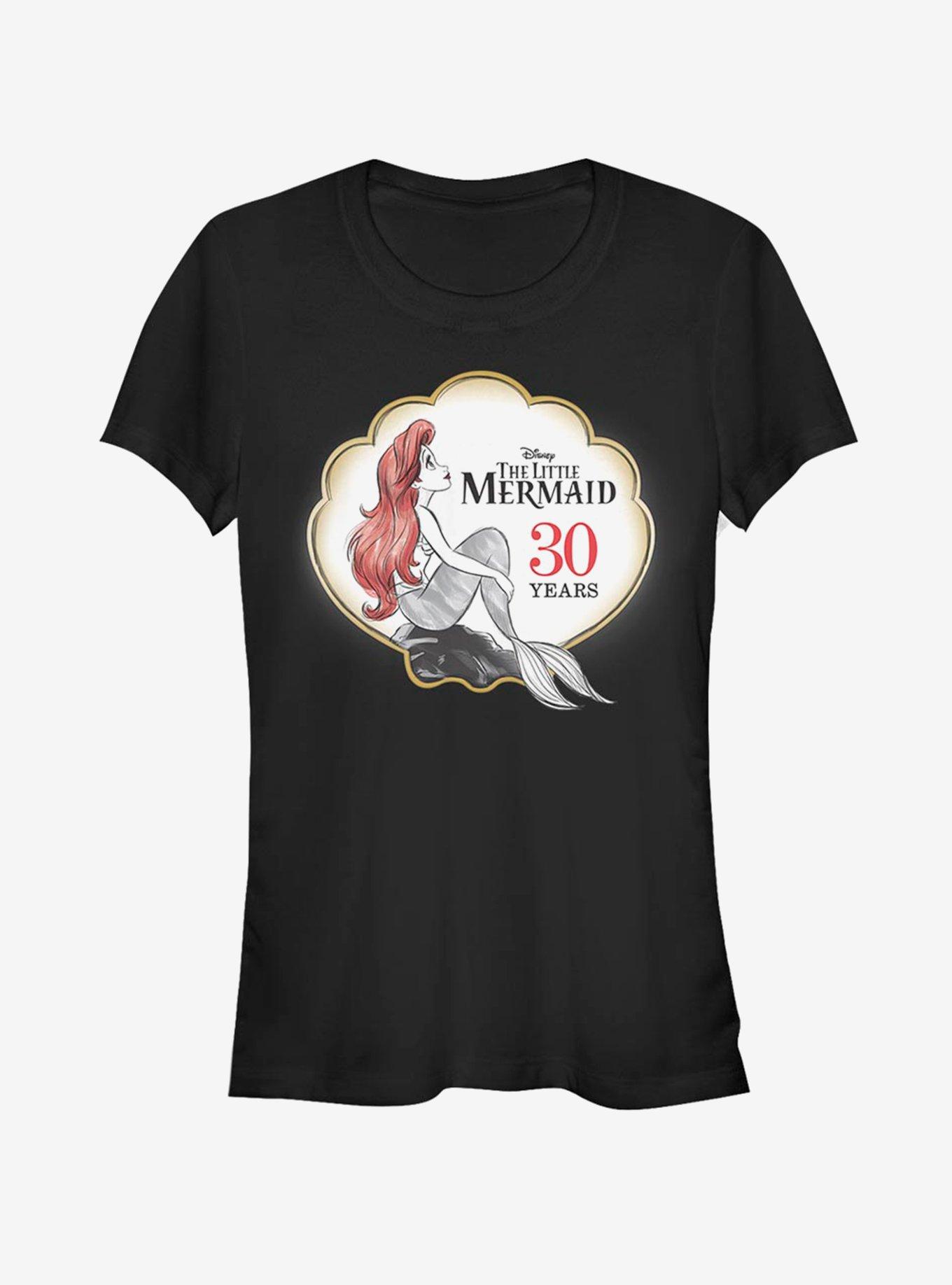 Disney The Little Mermaid Anniversary Logo Girls T-Shirt, BLACK, hi-res