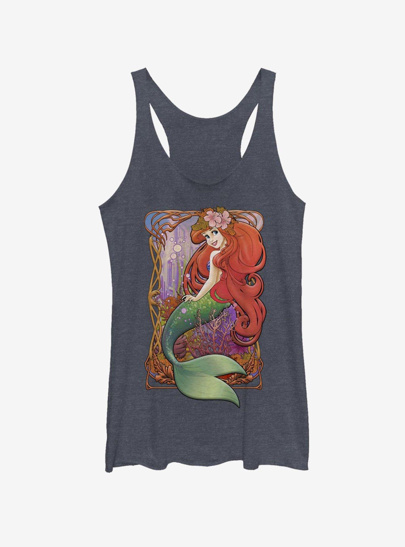 Disney The Little Mermaid Glamorous Ariel Girls Tank, NAVY HTR, hi-res