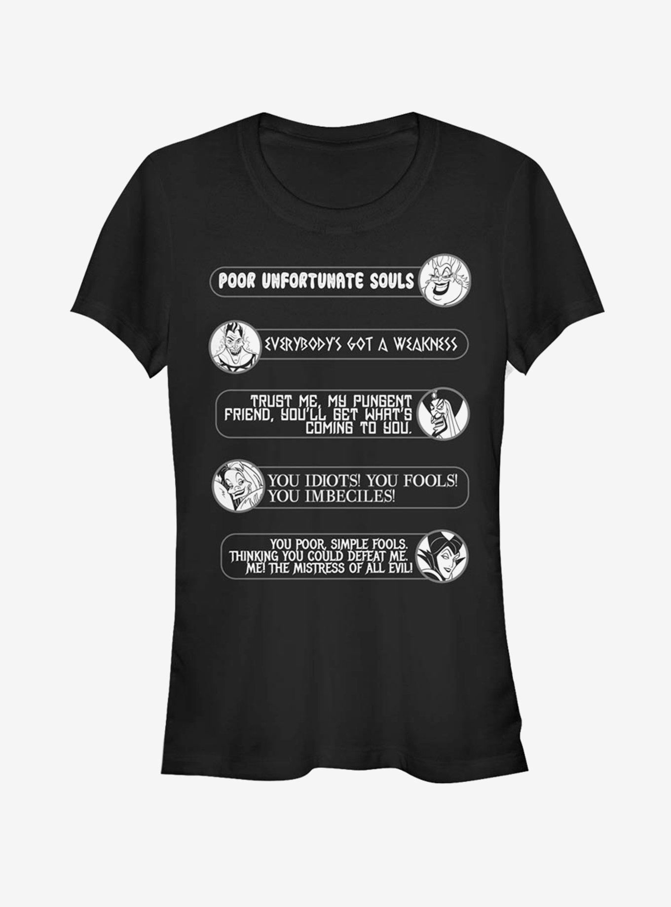 Disney Villains Villain Quotes Girls T-Shirt, BLACK, hi-res