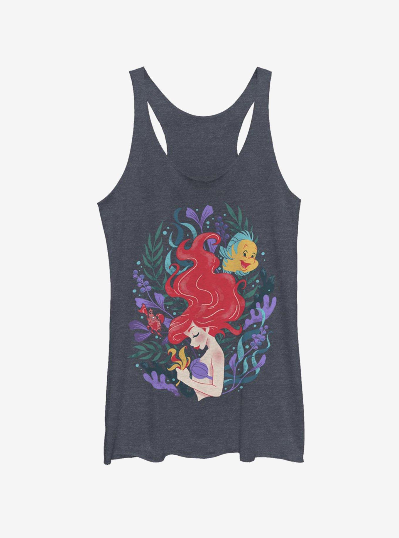 Disney The Little Mermaid Sea Plants Girls Tank, NAVY HTR, hi-res