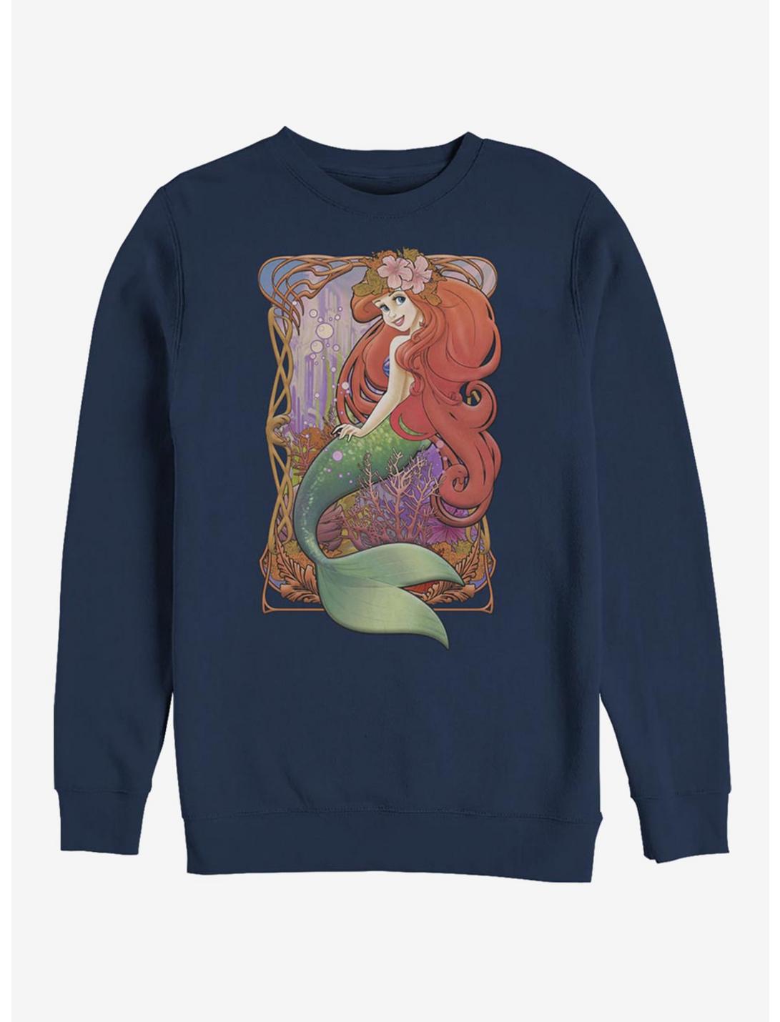 Disney The Little Mermaid Glamorous Ariel Crew Sweatshirt, NAVY, hi-res