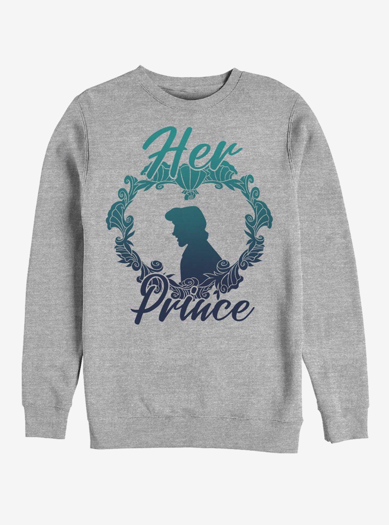 Disney The Little Mermaid Her Prince Crew Sweatshirt, ATH HTR, hi-res