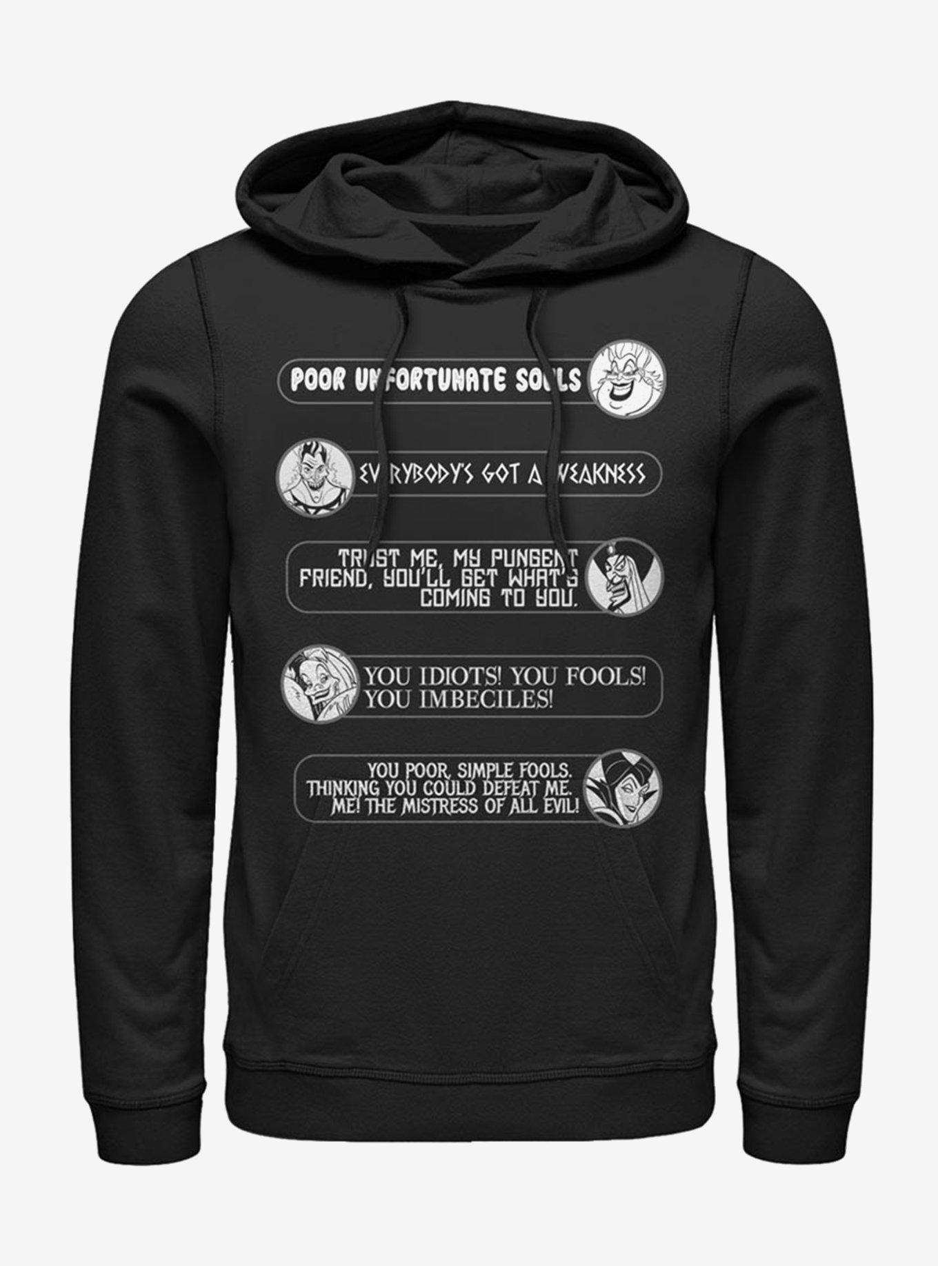 Disney Villains Villain Quotes Hoodie, BLACK, hi-res