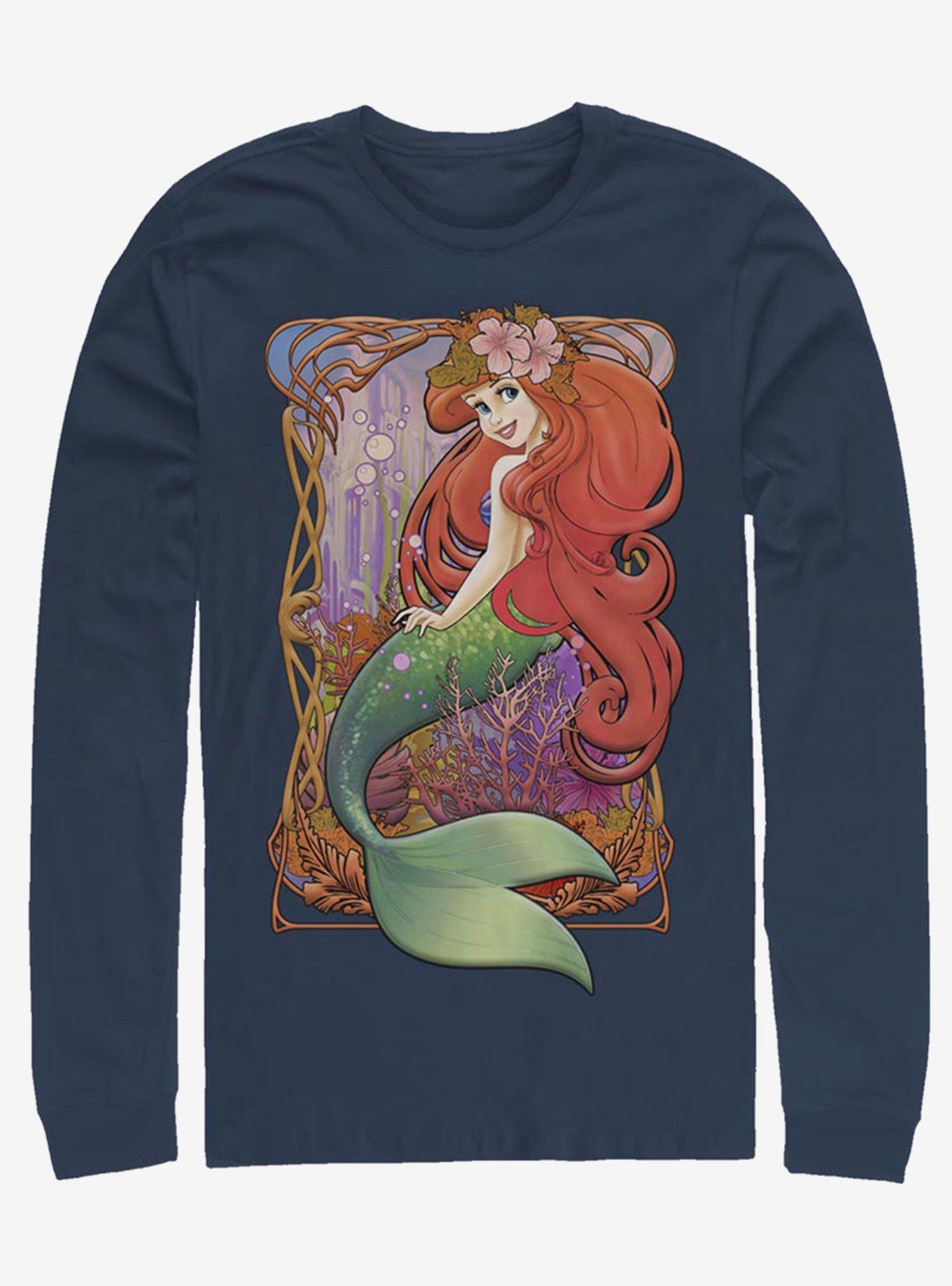 Disney The Little Mermaid Glamorous Ariel Long-Sleeve T-Shirt, NAVY, hi-res