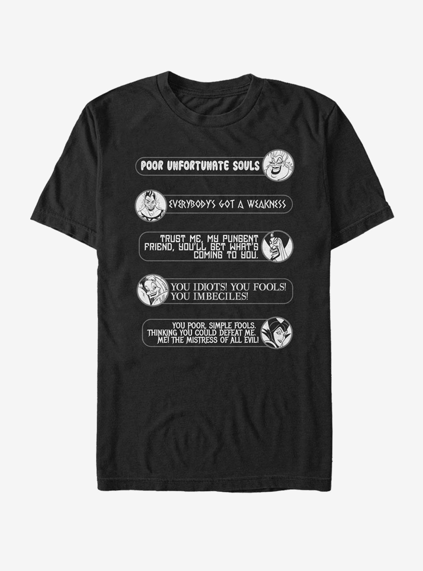 Disney Villains Villain Quotes T-Shirt, BLACK, hi-res