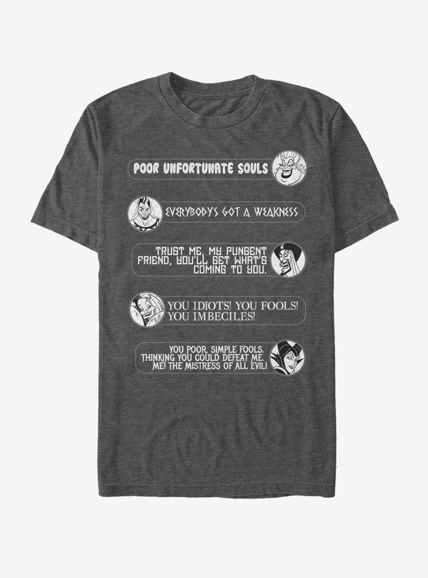 Disney Villains Villain Quotes T-Shirt, CHAR HTR, hi-res