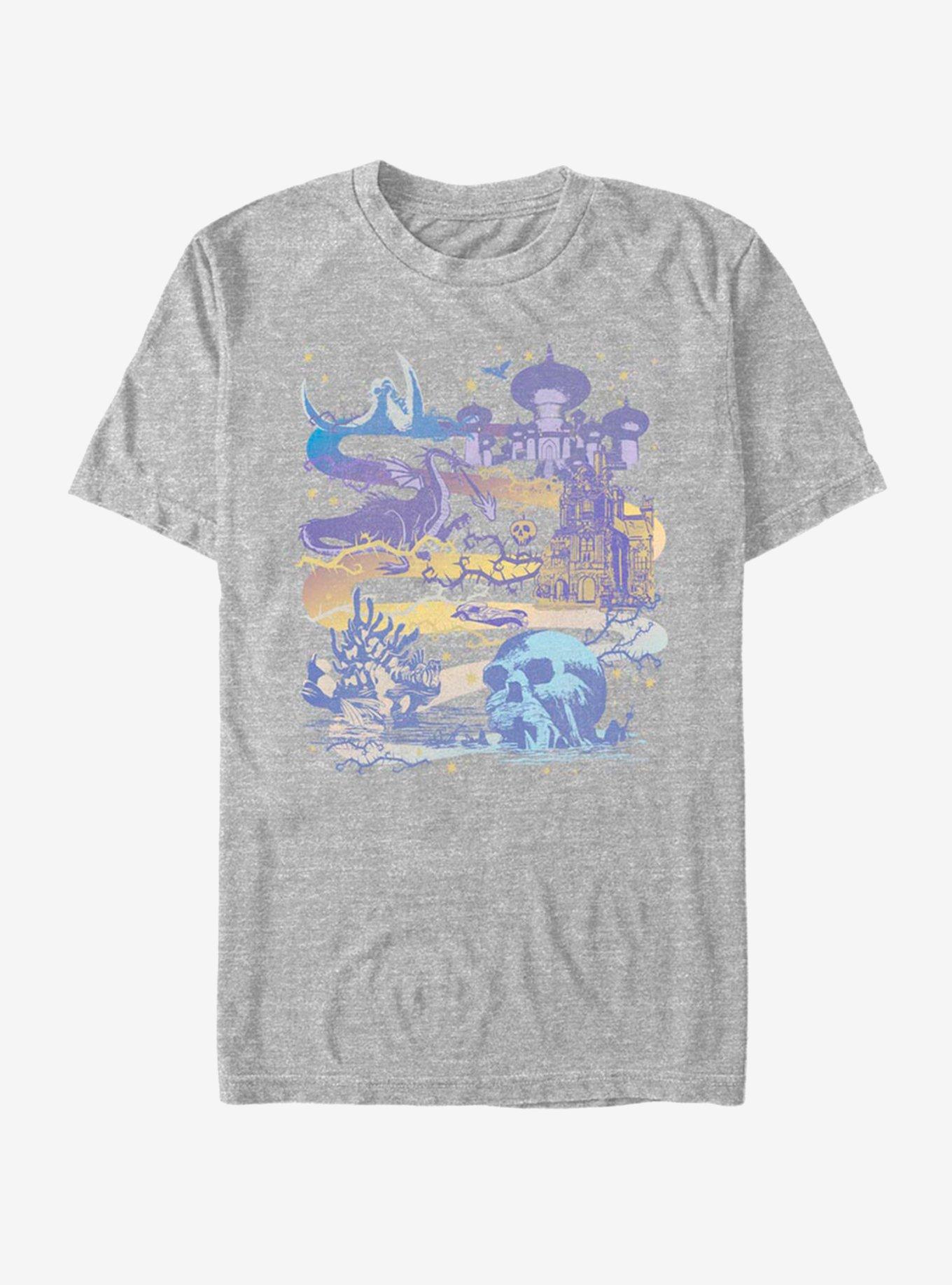 Disney Villains Map T-Shirt, ATH HTR, hi-res