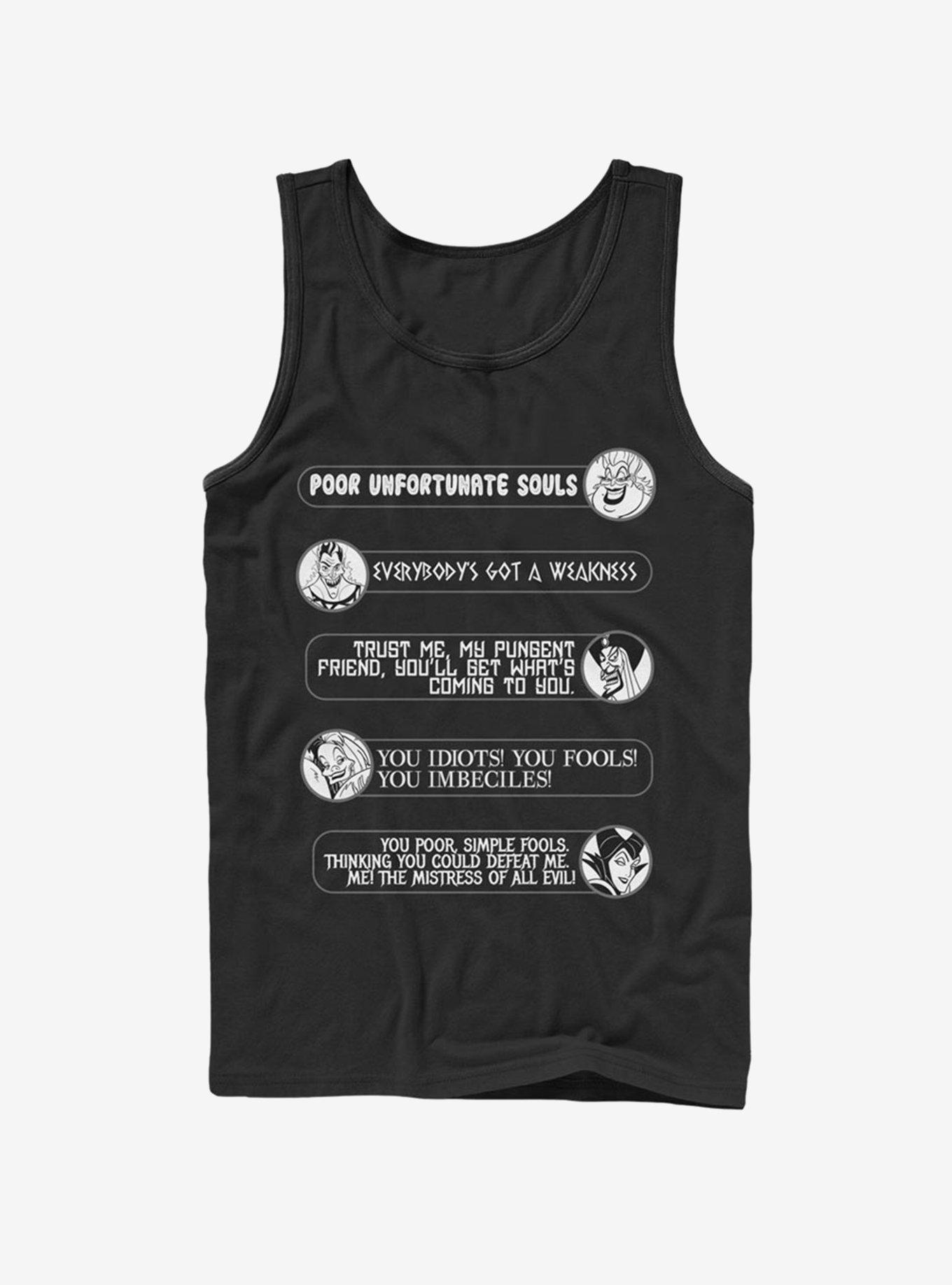 Disney Villains Villain Quotes Tank, BLACK, hi-res