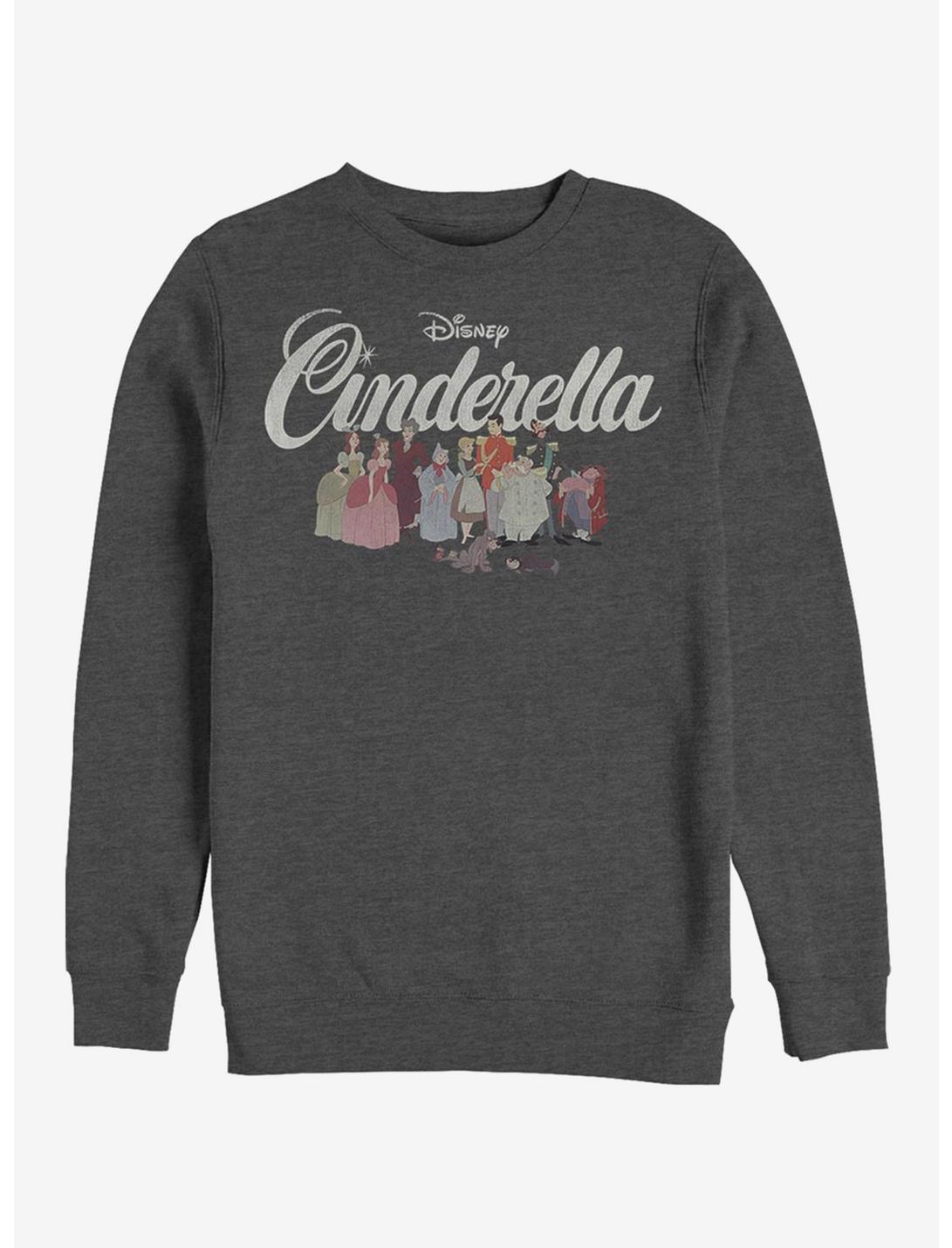Disney Cinderella Group Crew Sweatshirt, CHAR HTR, hi-res