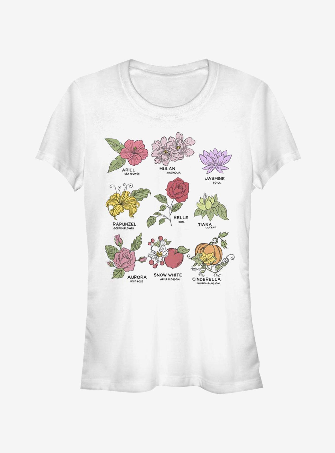 Disney Princess Flowers Girls T-Shirt, WHITE, hi-res