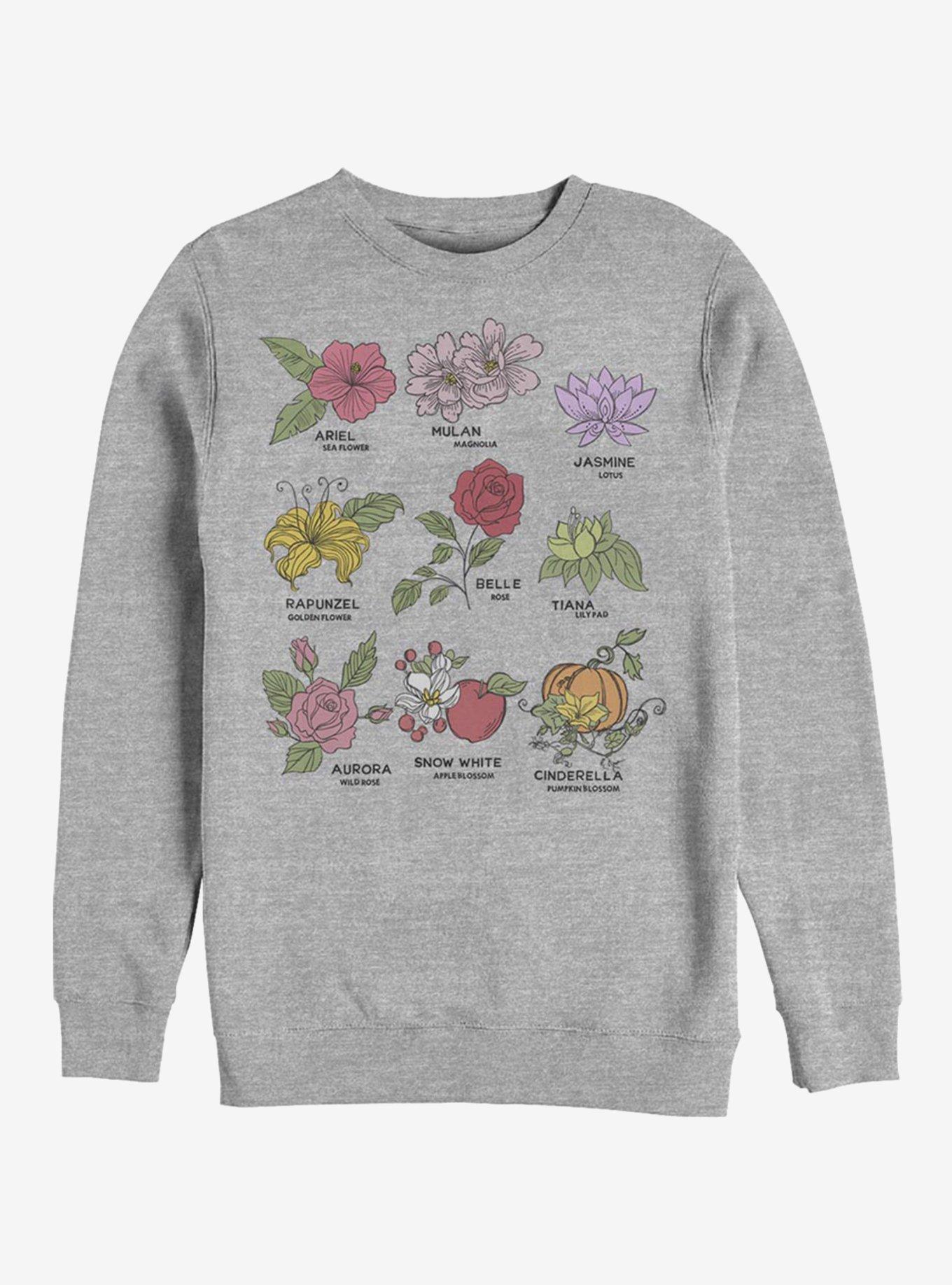 Disney Princess Flowers Sweatshirt, ATH HTR, hi-res