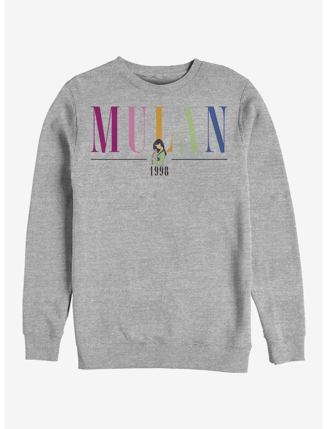 Disney Mulan Colorful Title Crew Sweatshirt, ATH HTR, hi-res