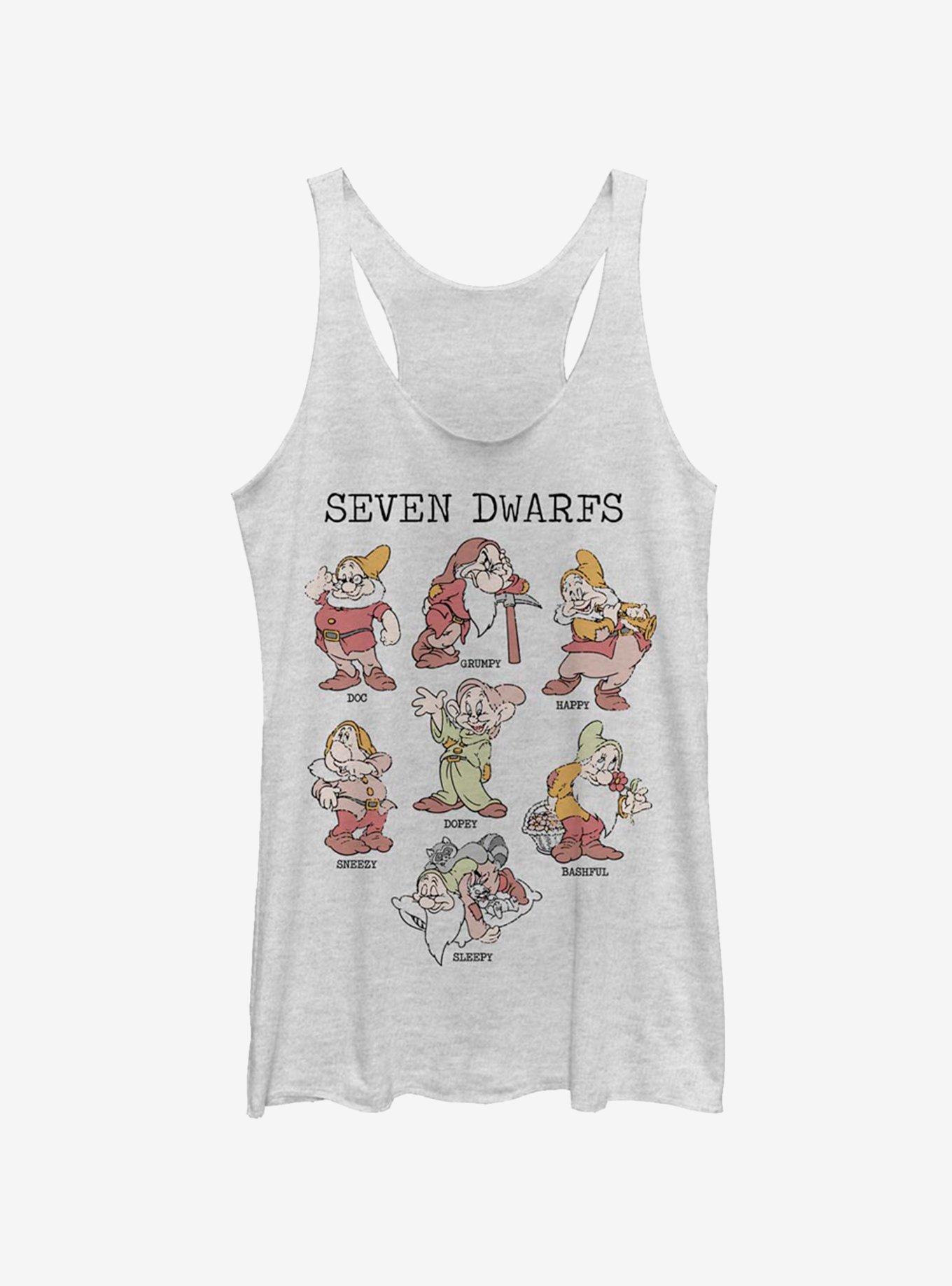 Disney Snow White Dwarf Grid Girls Tank, WHITE HTR, hi-res