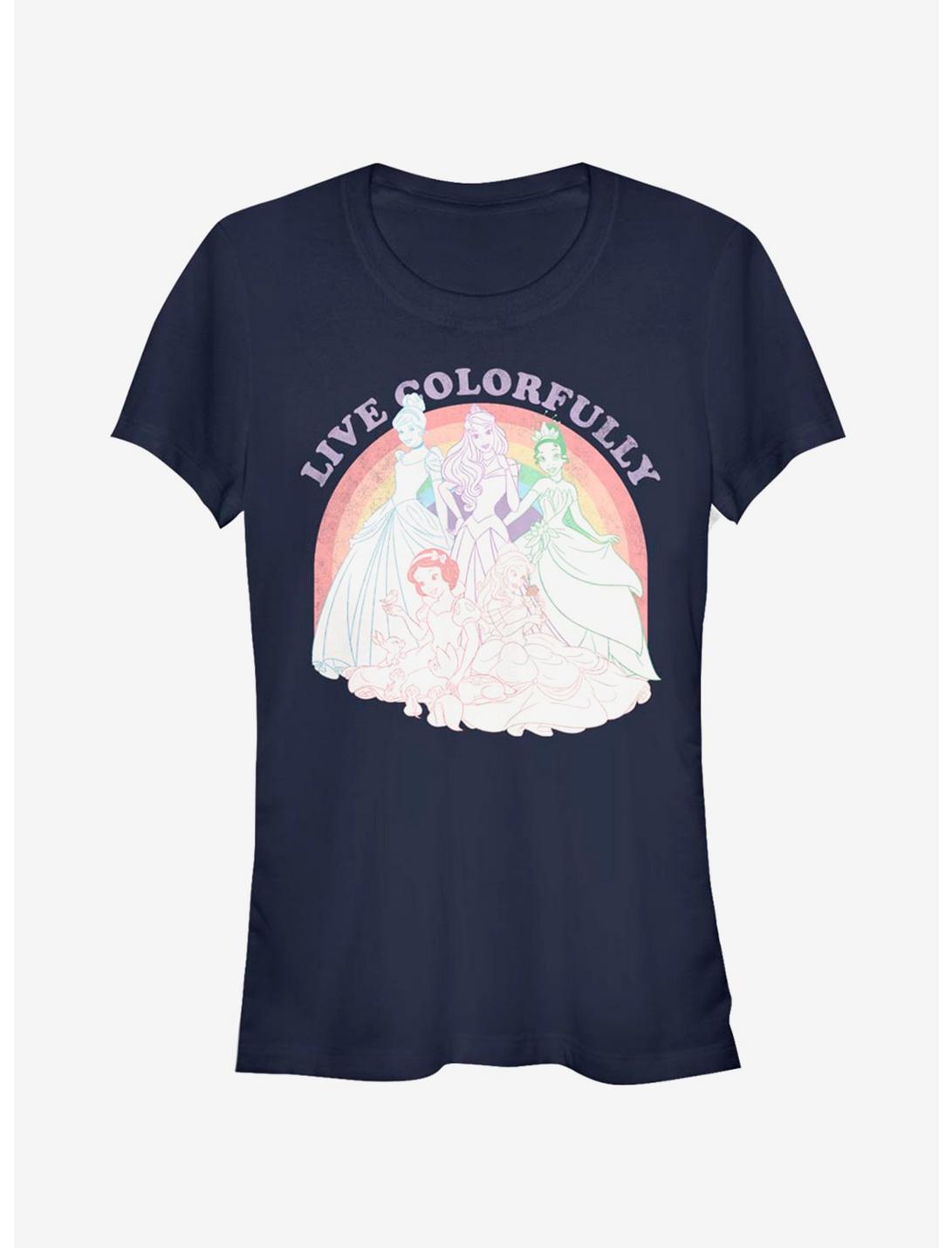 Disney Princess Rainbow Princess Girls T-Shirt, NAVY, hi-res