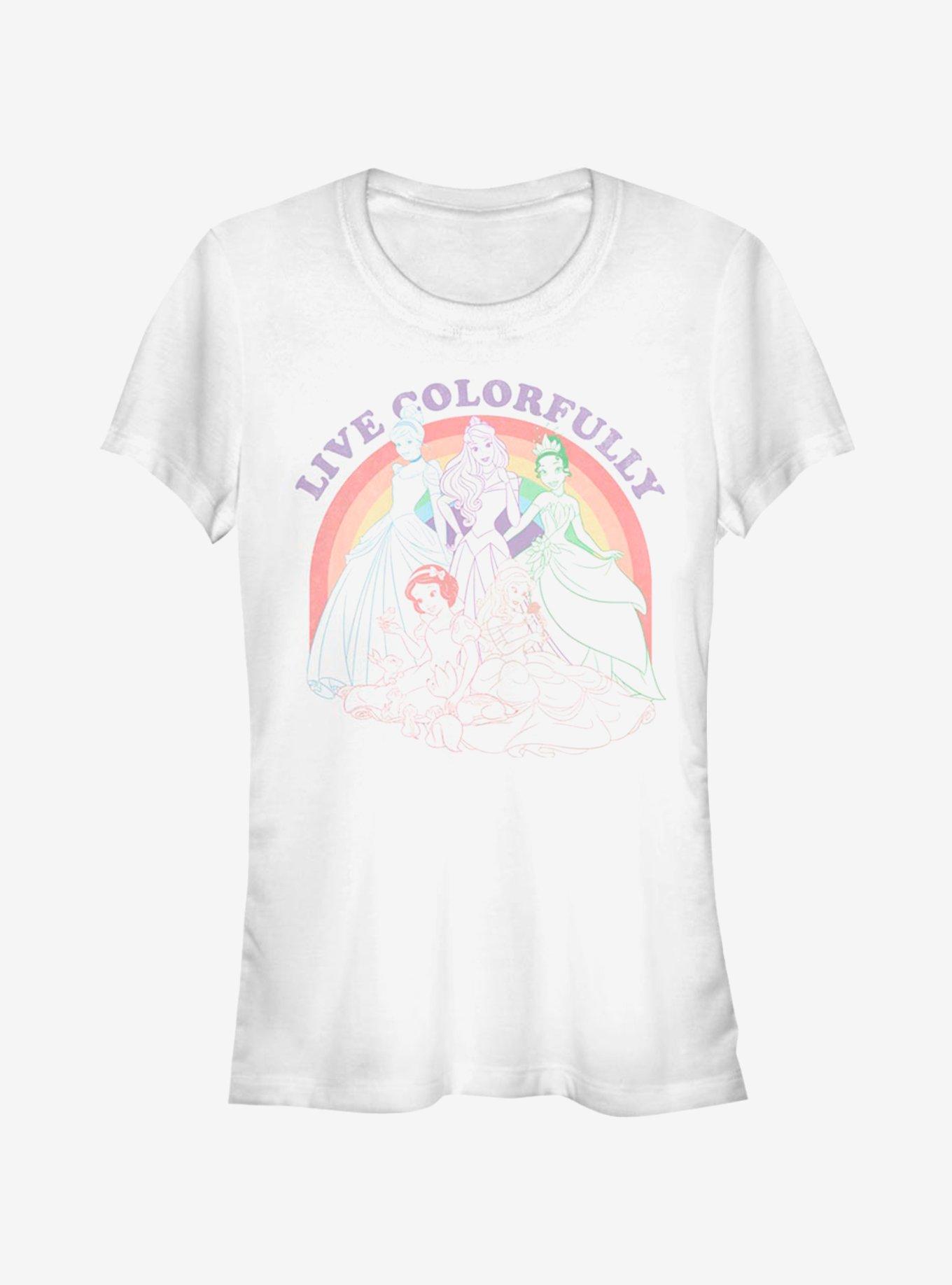Disney Princess Rainbow Princess Girls T-Shirt, WHITE, hi-res