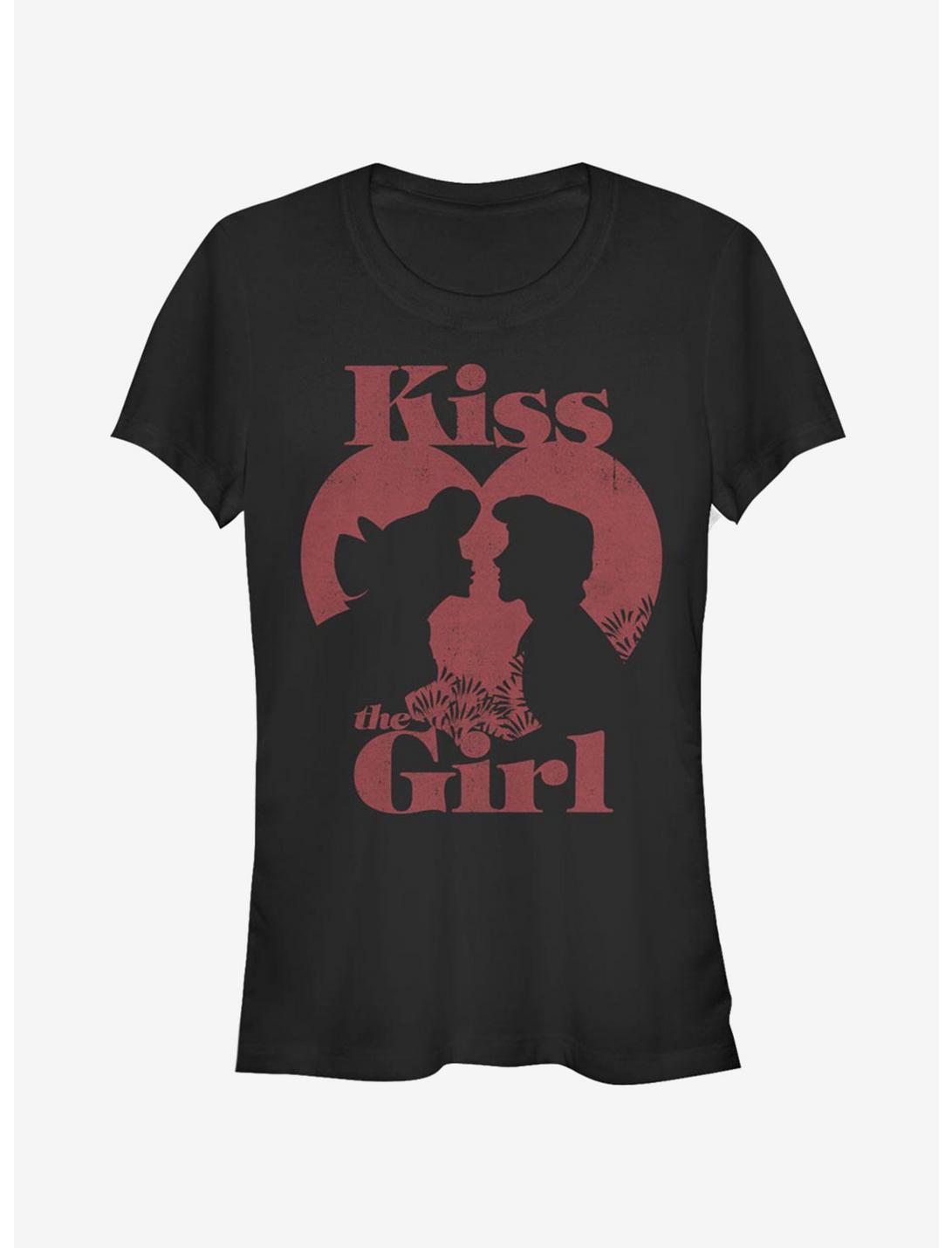 Disney The Little Mermaid Kiss The Girl Girls T-Shirt, BLACK, hi-res