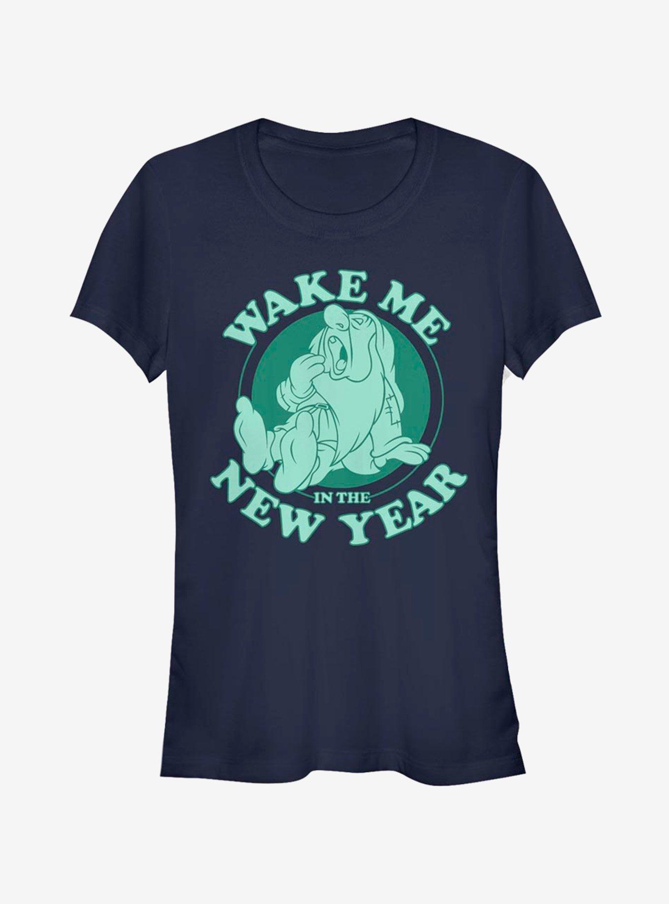 Disney Snow White Sleepy New Year Girls T-Shirt, NAVY, hi-res