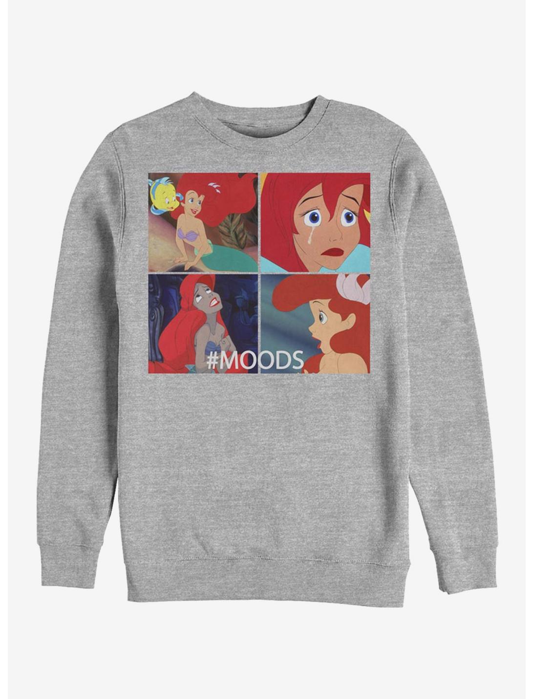 Disney The Little Mermaid Ariel Moods Crew Sweatshirt, ATH HTR, hi-res