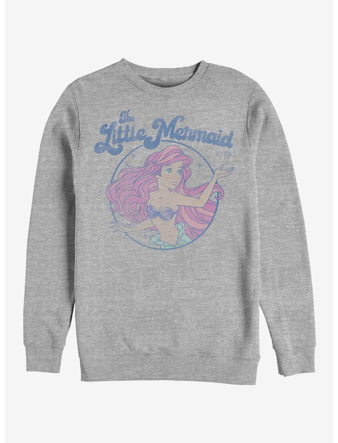 Disney The Little Mermaid Faded Ariel Crew Sweatshirt, ATH HTR, hi-res