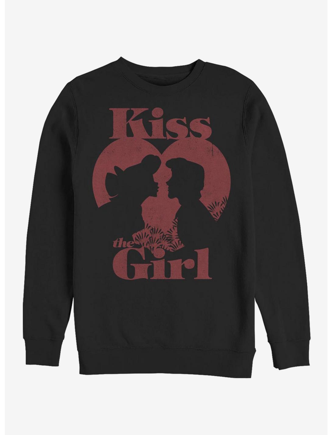 Disney The Little Mermaid Kiss The Girl Crew Sweatshirt, BLACK, hi-res