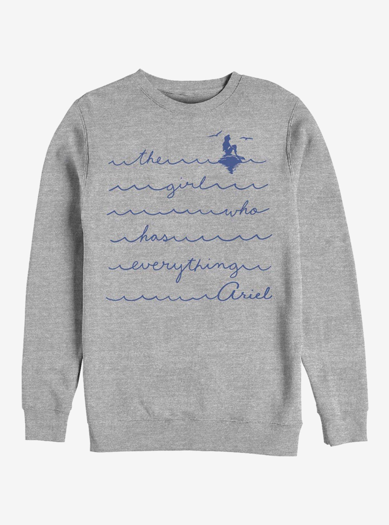 Disney The Little Mermaid The Girl Who Crew Sweatshirt, ATH HTR, hi-res