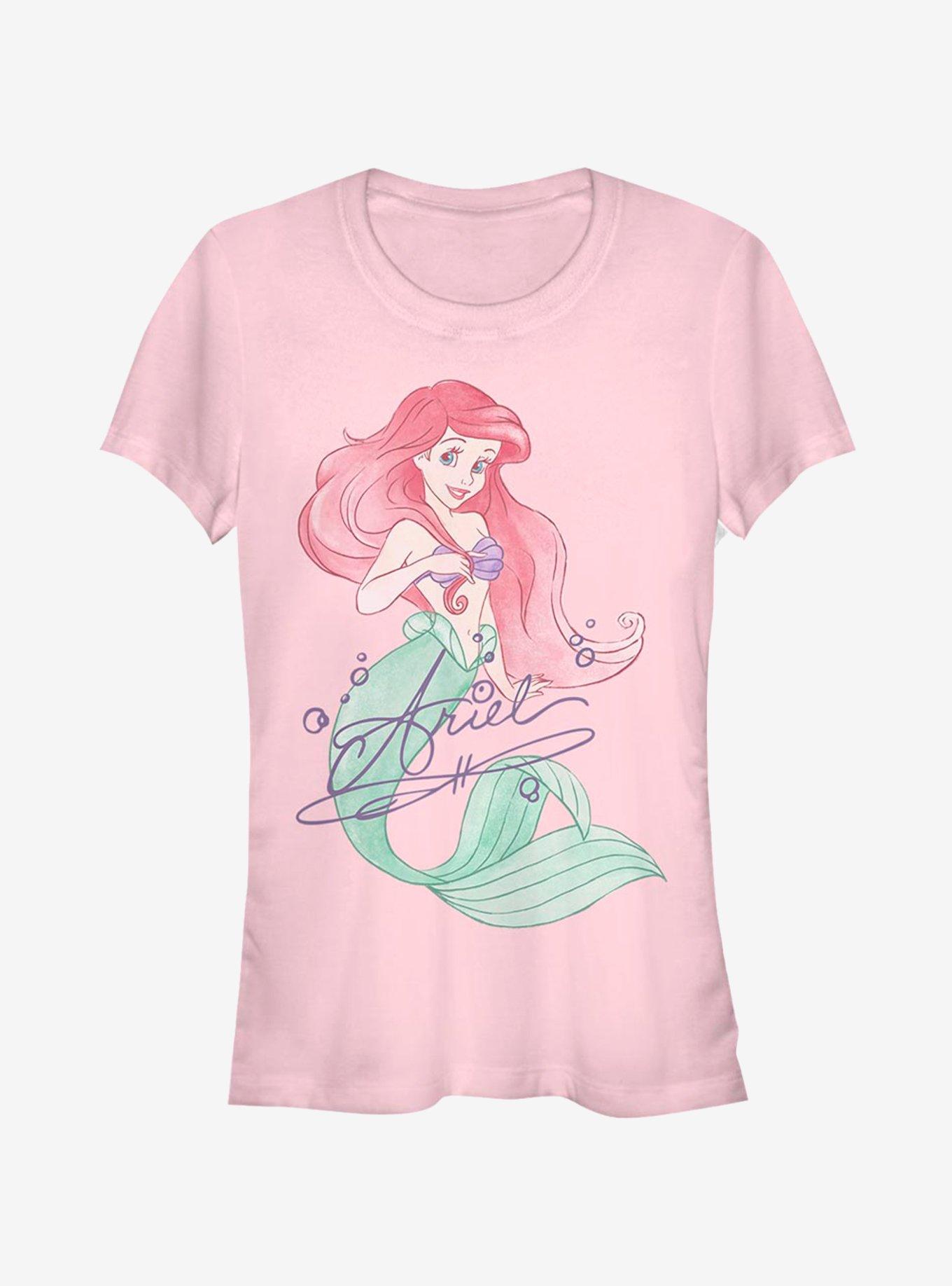 Disney The Little Mermaid Signed Ariel Girls T-Shirt - PINK | Hot Topic