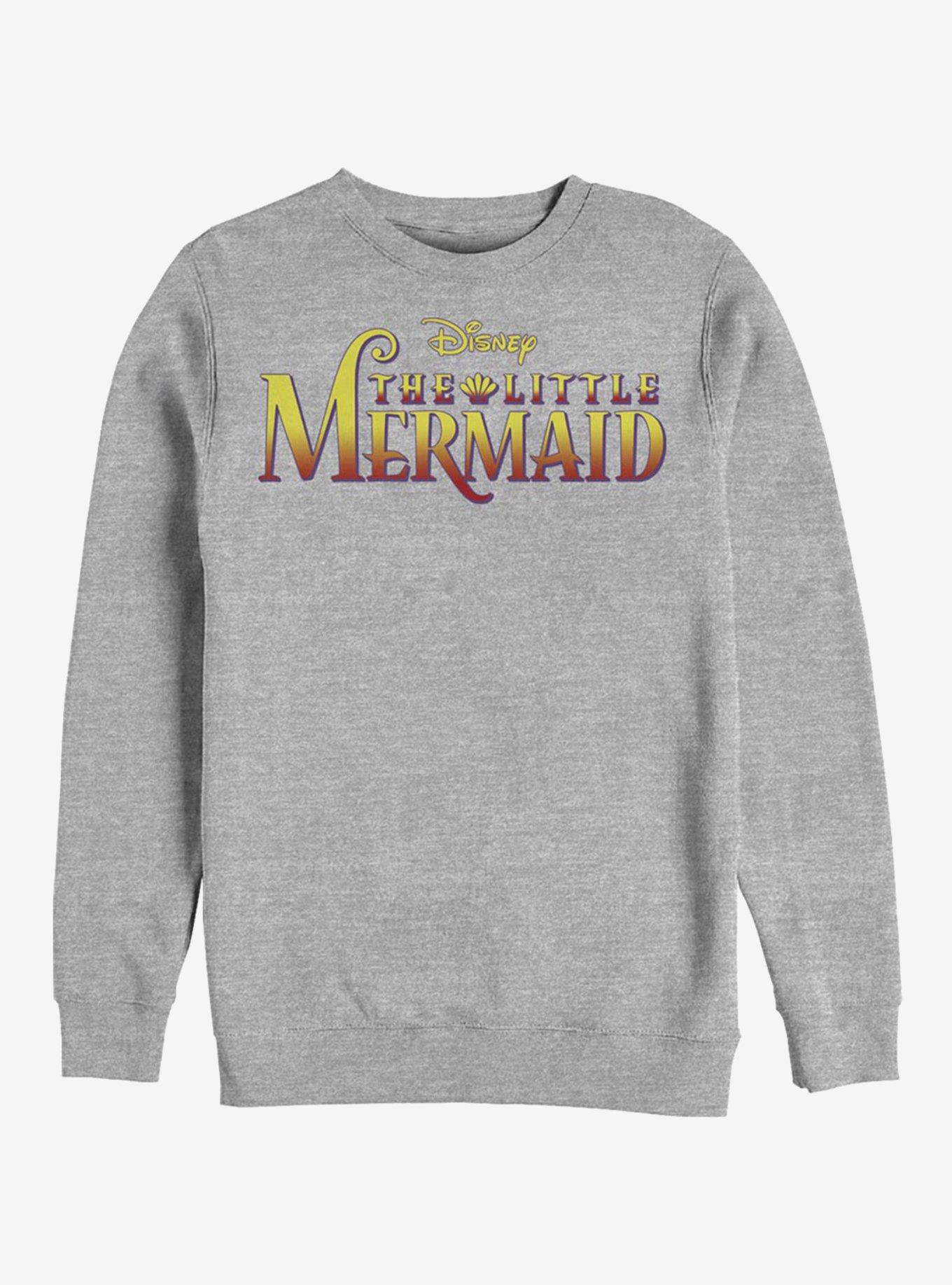 Disney The Little Mermaid Logo Crew Sweatshirt, ATH HTR, hi-res