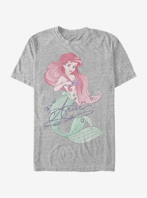 Disney The Little Mermaid Signed Ariel T-Shirt - GREY | Hot Topic