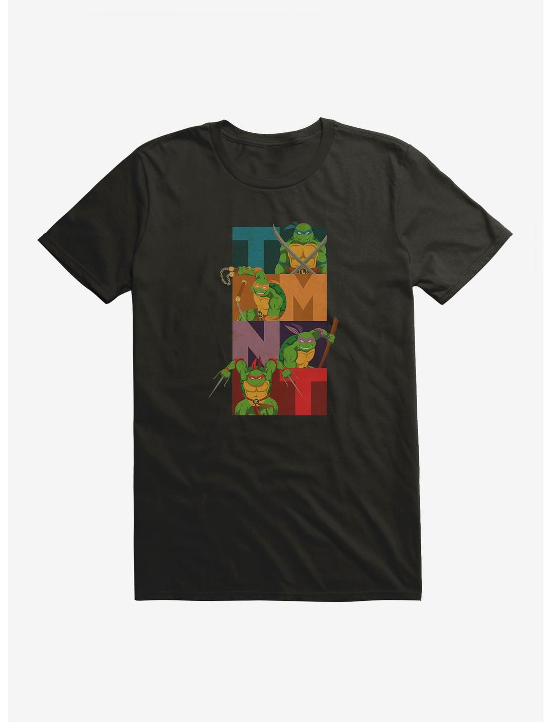 Teenage Mutant Ninja Turtles Group Action Poses T-Shirt, BLACK, hi-res