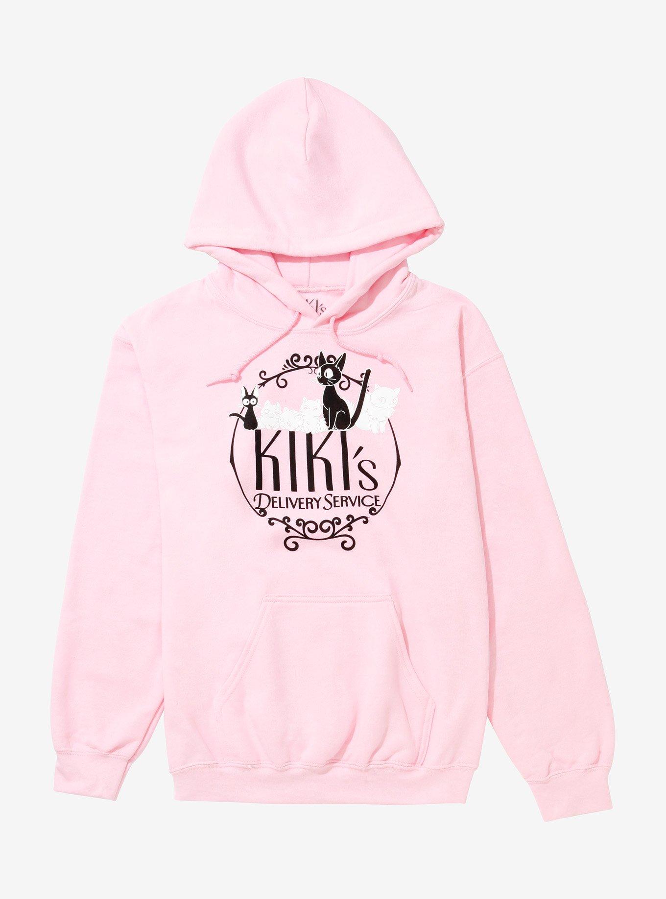 Studio Ghibli Kiki's Delivery Service Logo & Kittens Girls Hoodie, PINK, hi-res